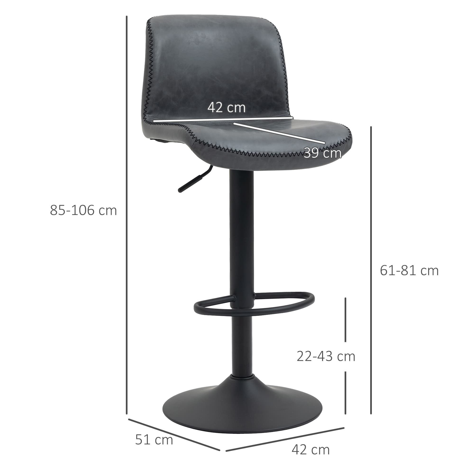 Transform Your Breakfast Bar with Dark Grey Leather Stools - image 1