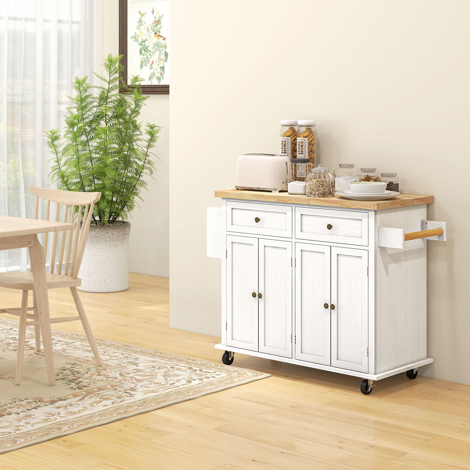 Effortless Storage With Our White Rolling Kitchen Island - image 4