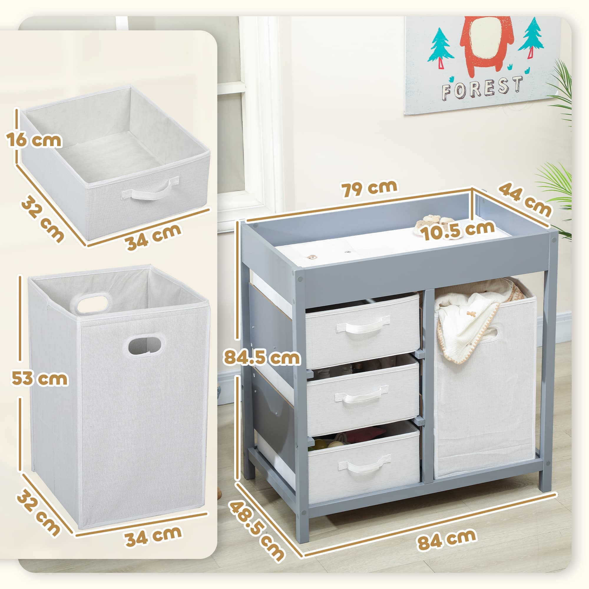 Effortless Nappy Changes with Our Grey 4-Drawer Unit - image 4