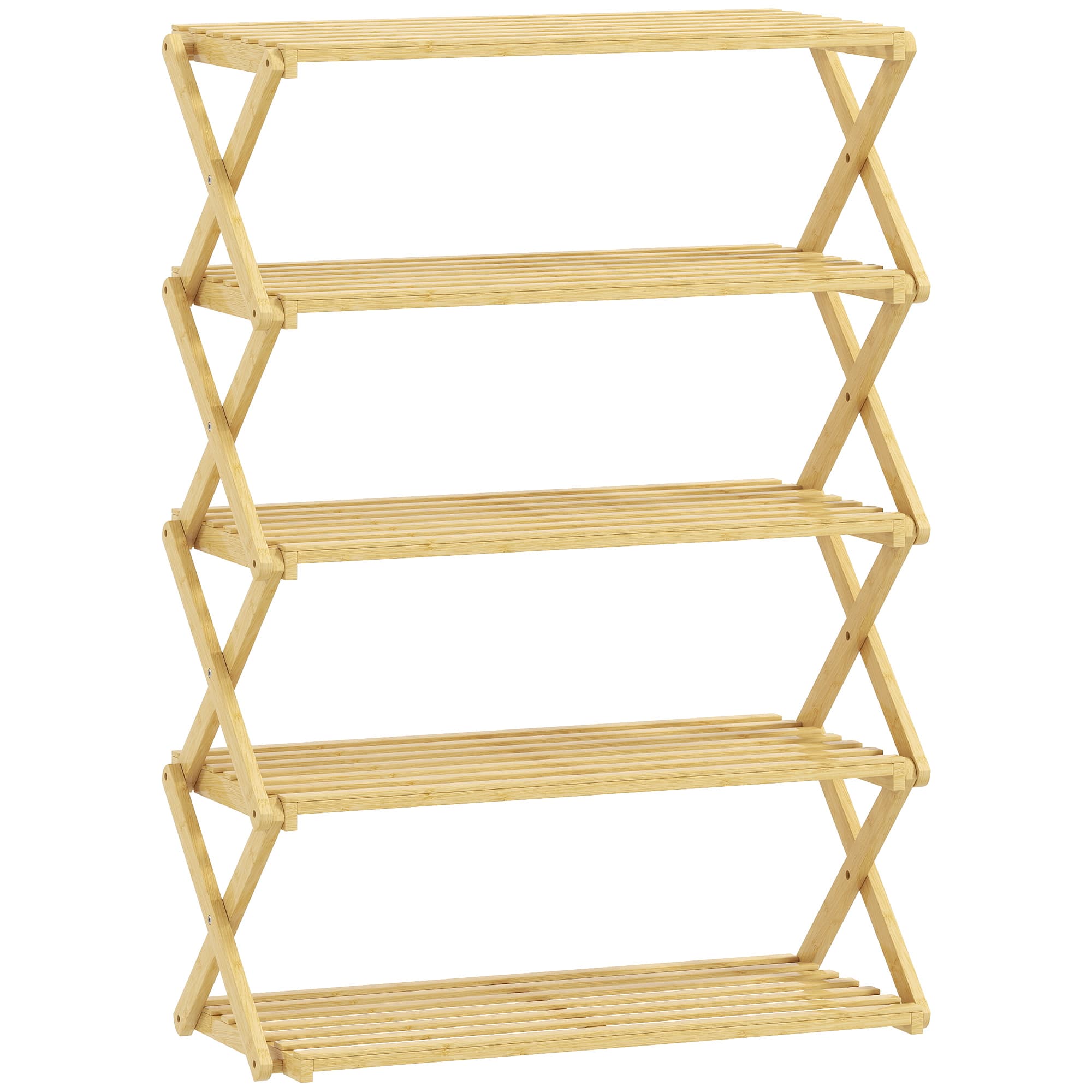 Compact Five-Tier Bamboo Shoe Rack That Folds Flat - image 8
