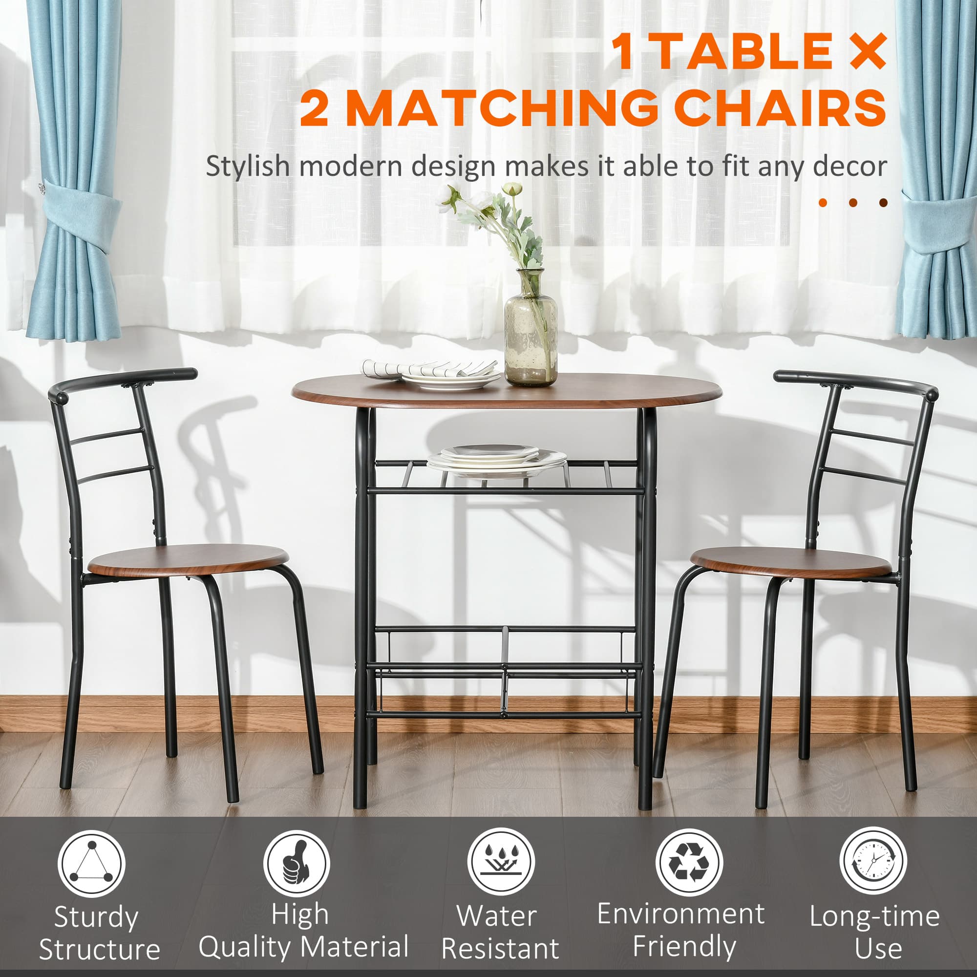 Transform Your Space with this Compact 3-Piece Dining Set - image 1