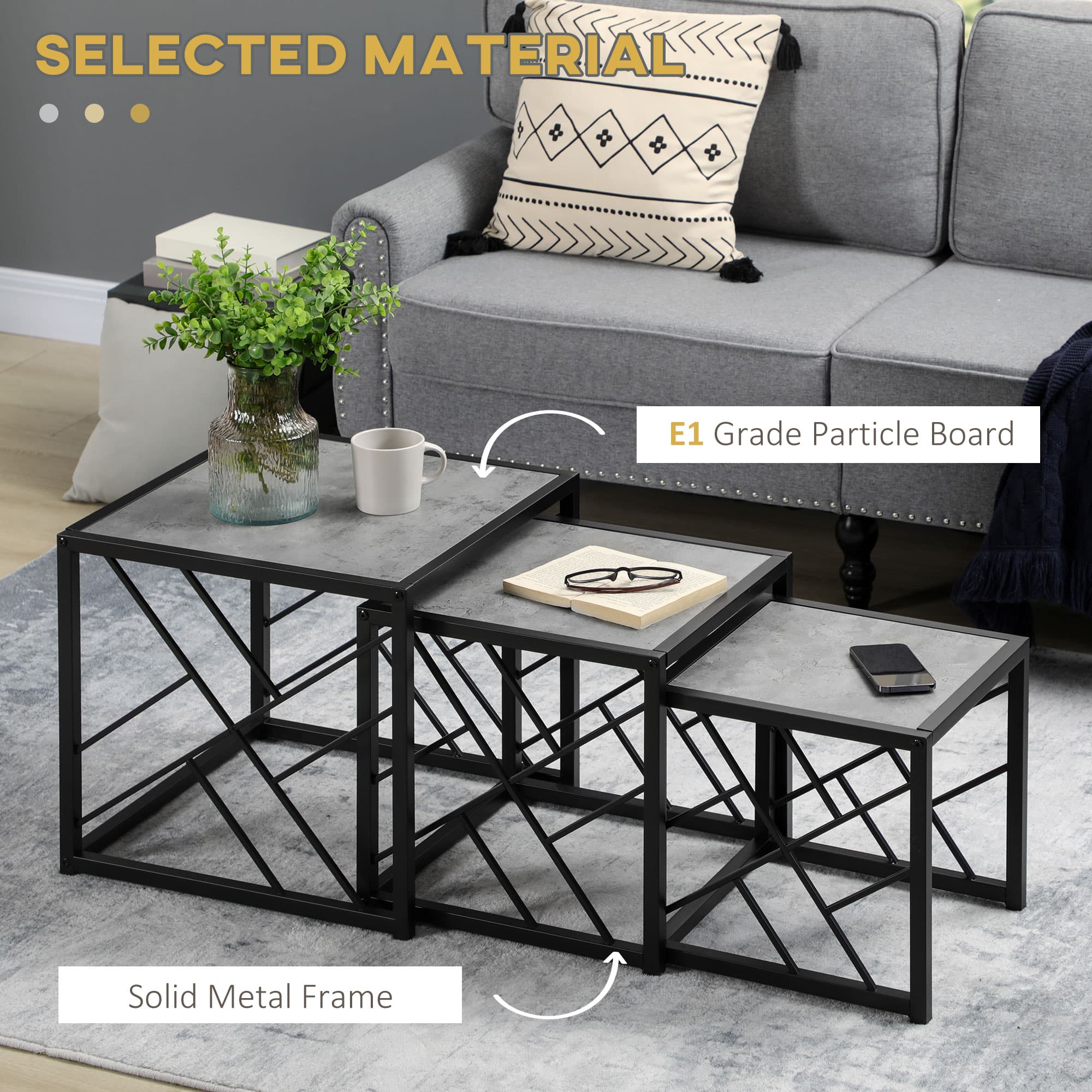 Transform Your Space With This Set of 3 Grey Nesting Tables - image 2