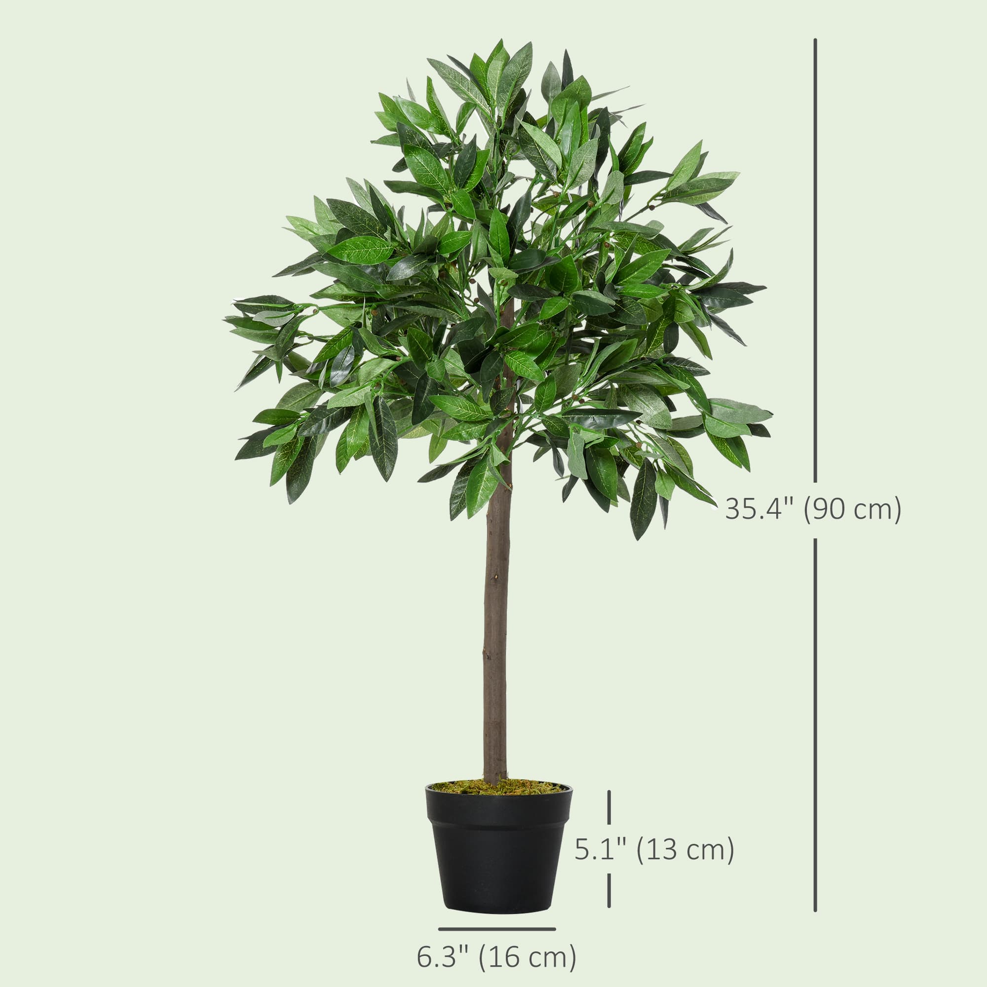 Premium 90cm Artificial Bay Laurel Topiary Trees Set of 2 - image 1