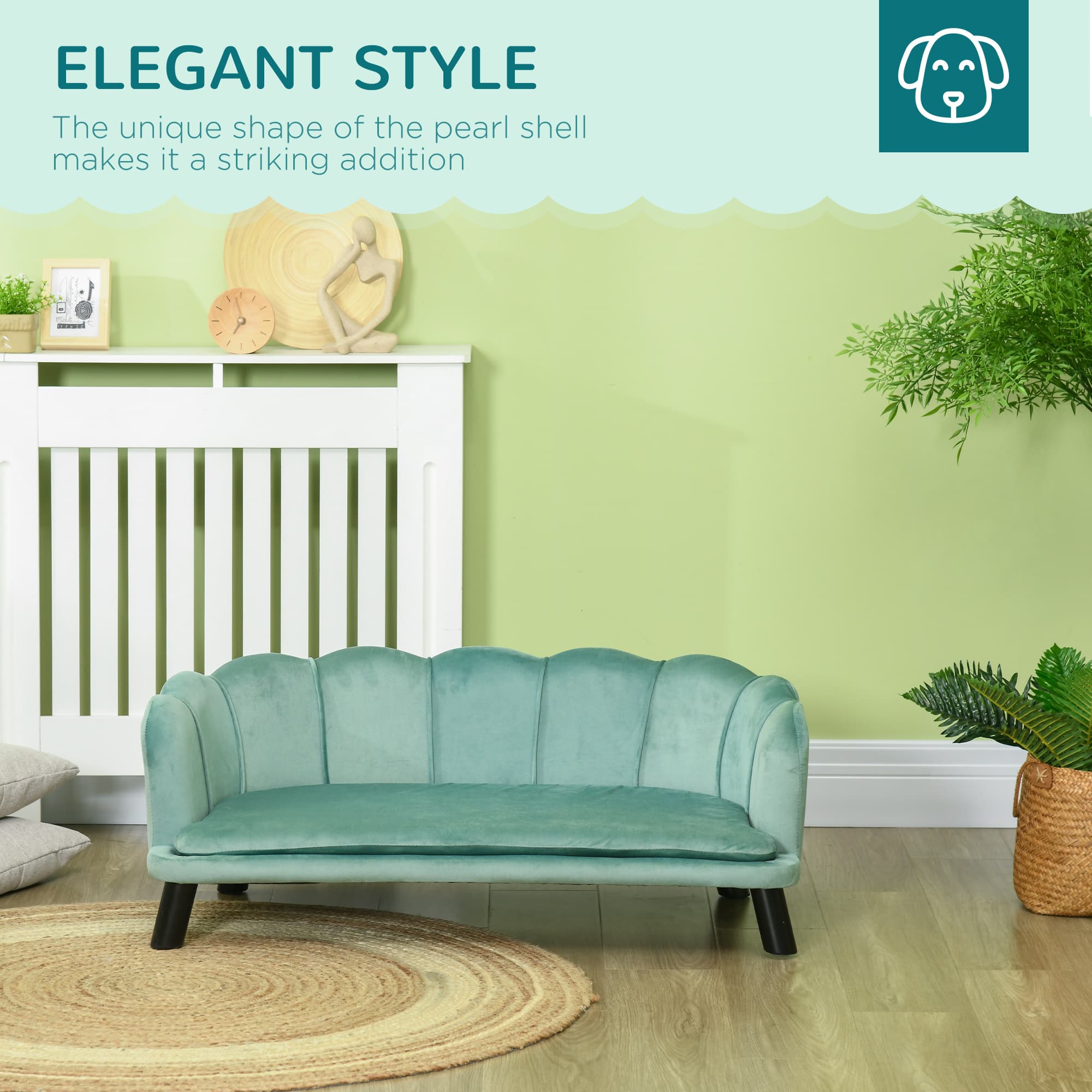 PawHut Luxury Green Dog Sofa Bed for Medium & Large Dogs - image 3