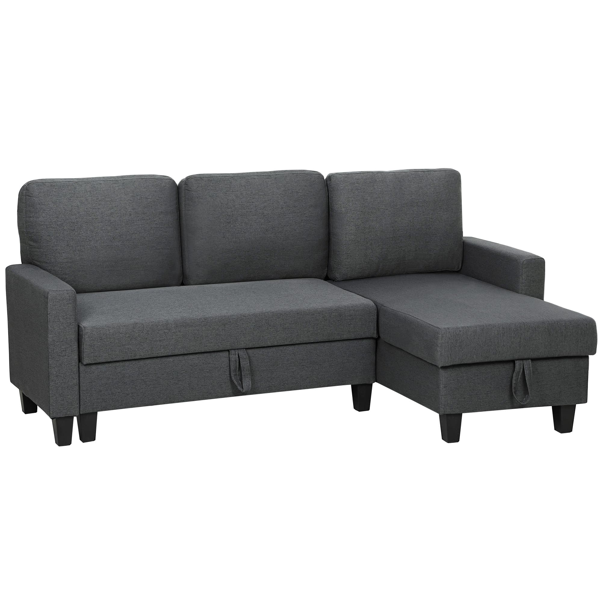 Transform Your Space with this 3-Seater Storage Sofa Bed - Charcoal grey