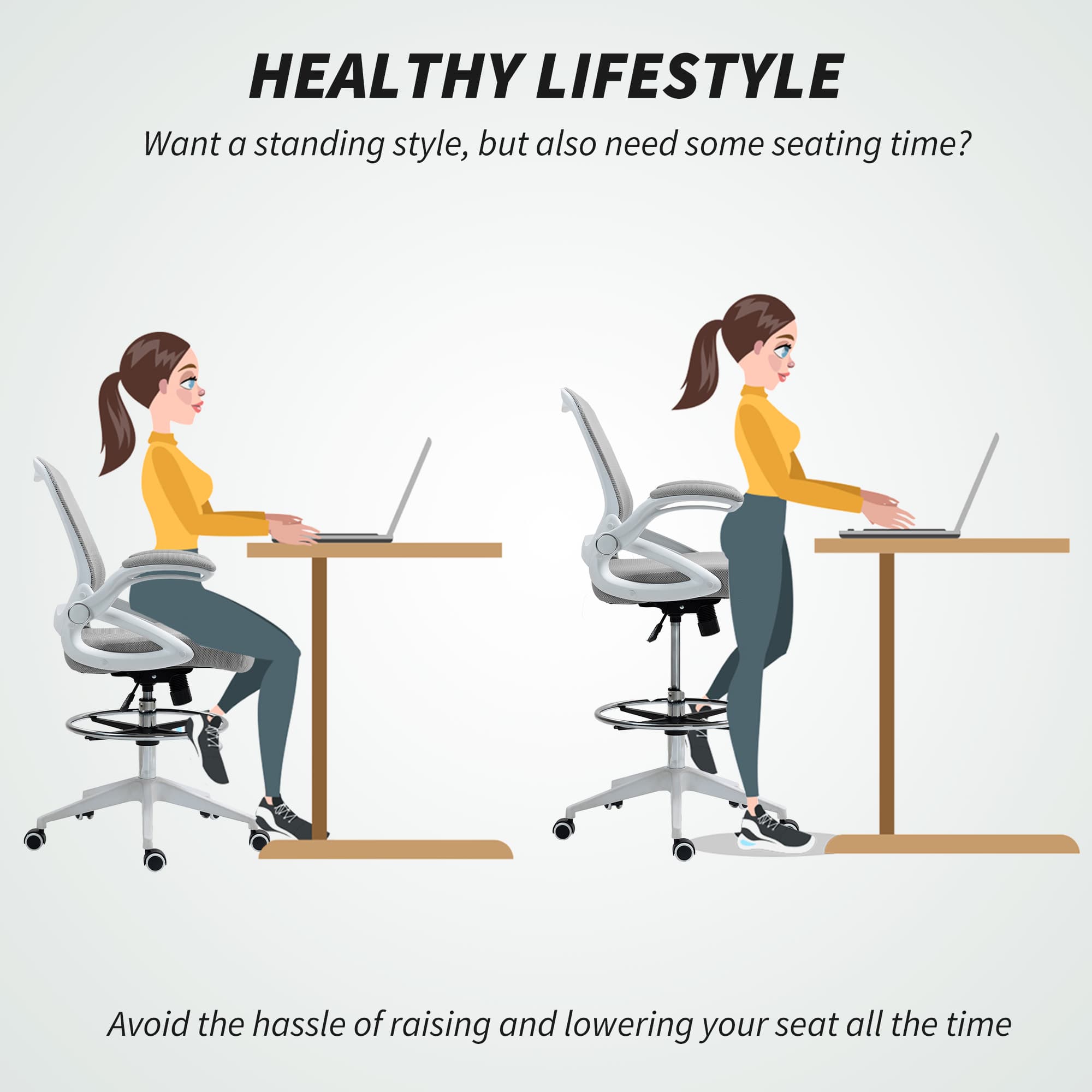 Transform Your Workspace with this Ergonomic Drafting Chair - image 3