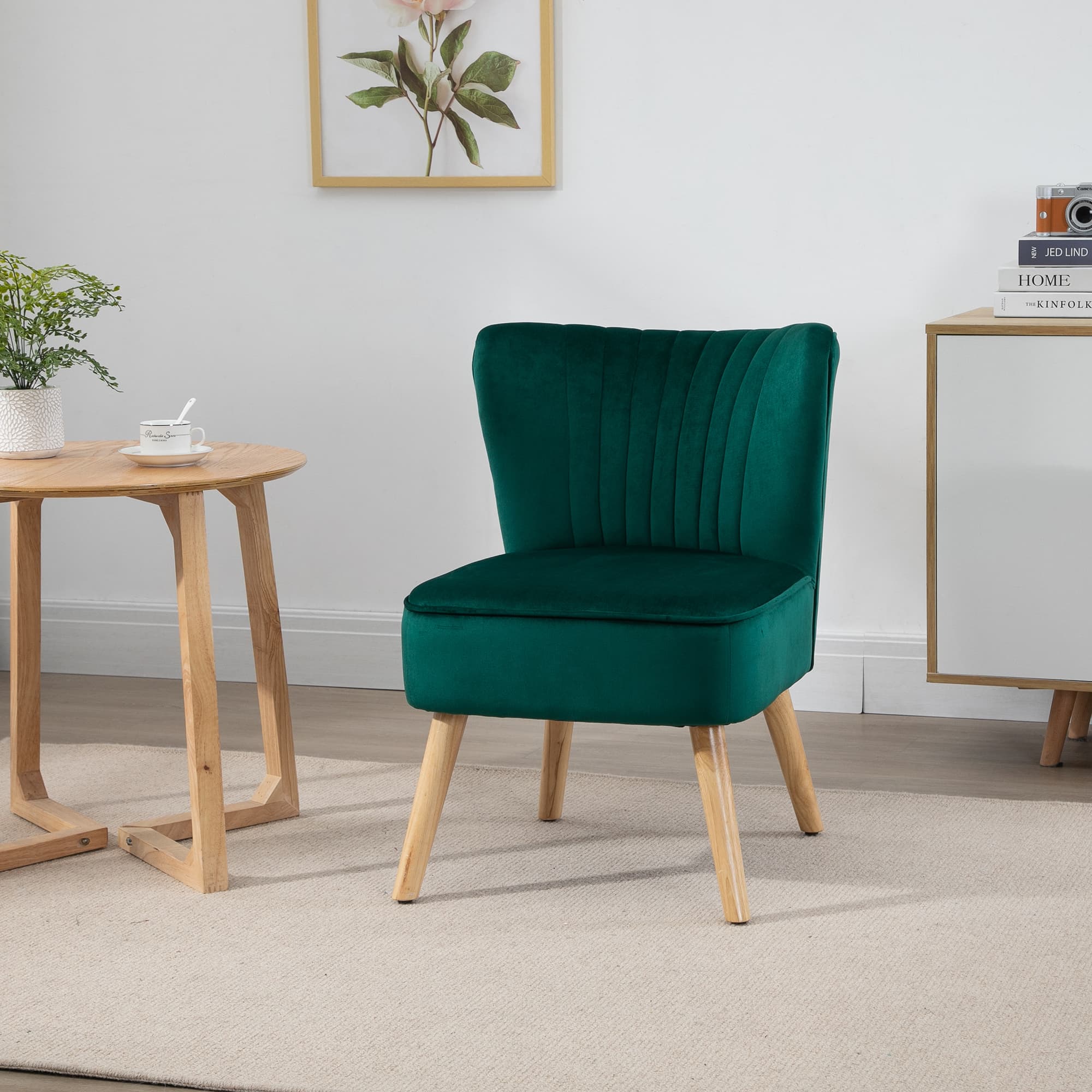 Transform Your Space with this Green Velvet Accent Chair - image 1