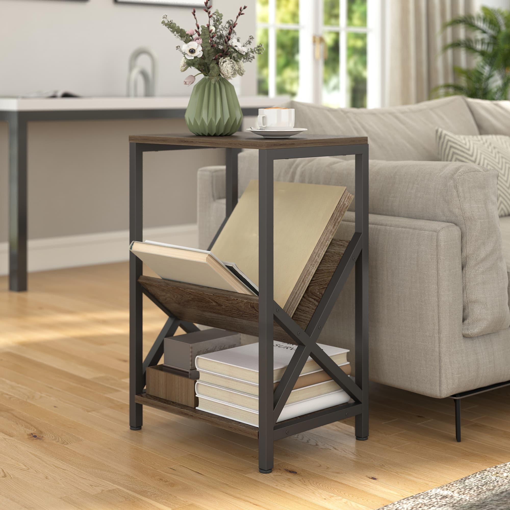 Slim Oak Side Table For Tidy Everyday Storage - image 7