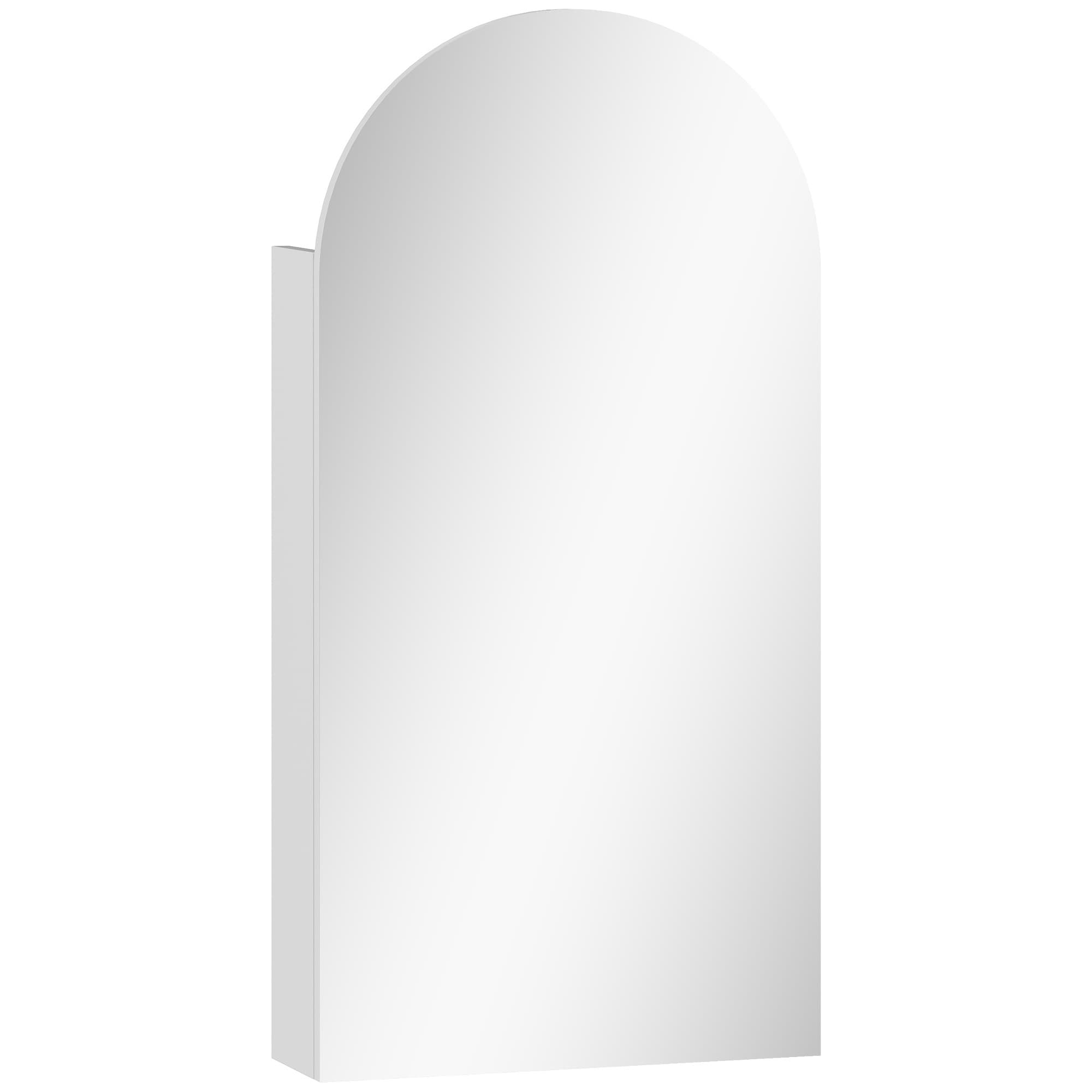 Maximise Space with this Elegant White Arched Mirror Cabinet - White