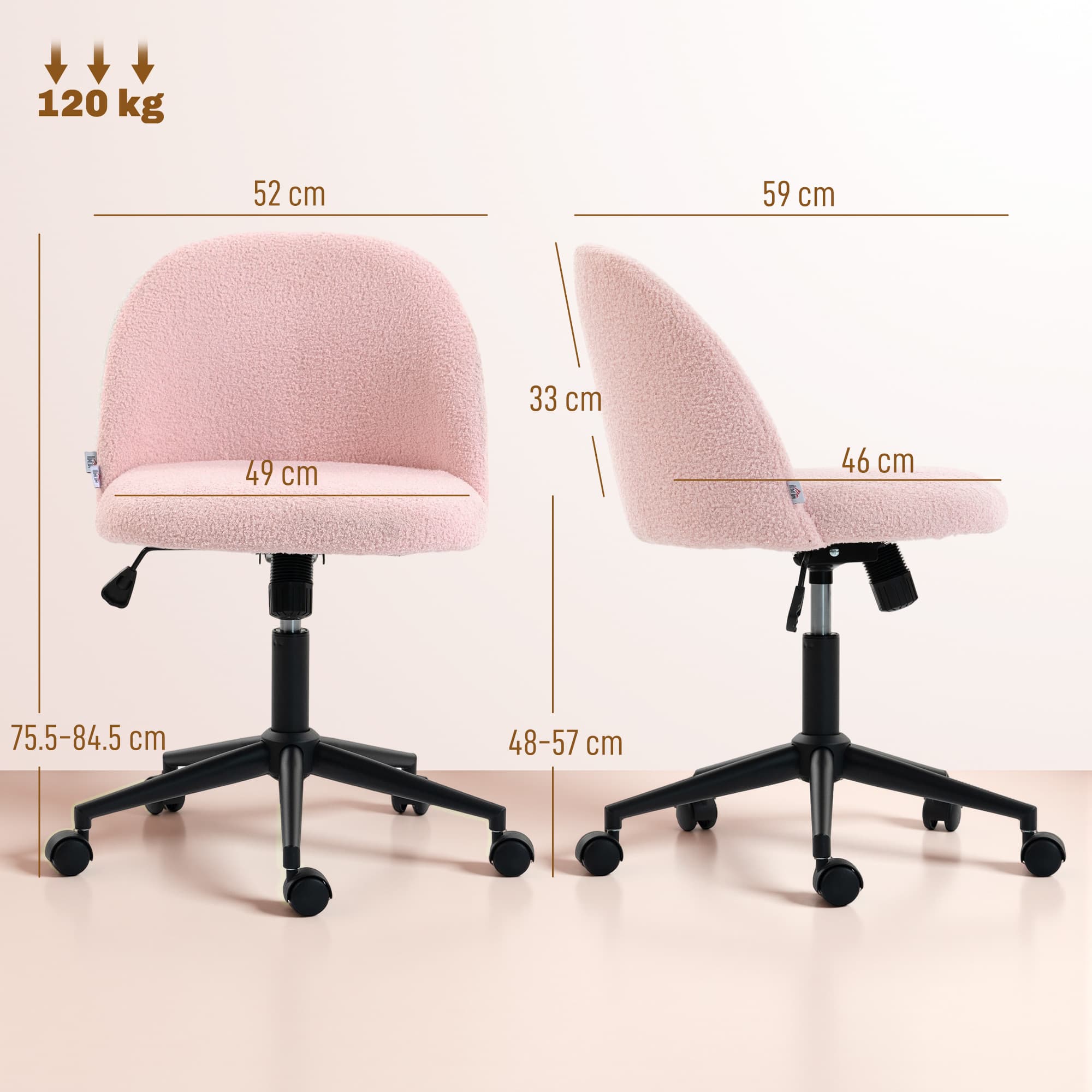 Transform Your Workspace with this Pink Teddy Fleece Chair - image 5