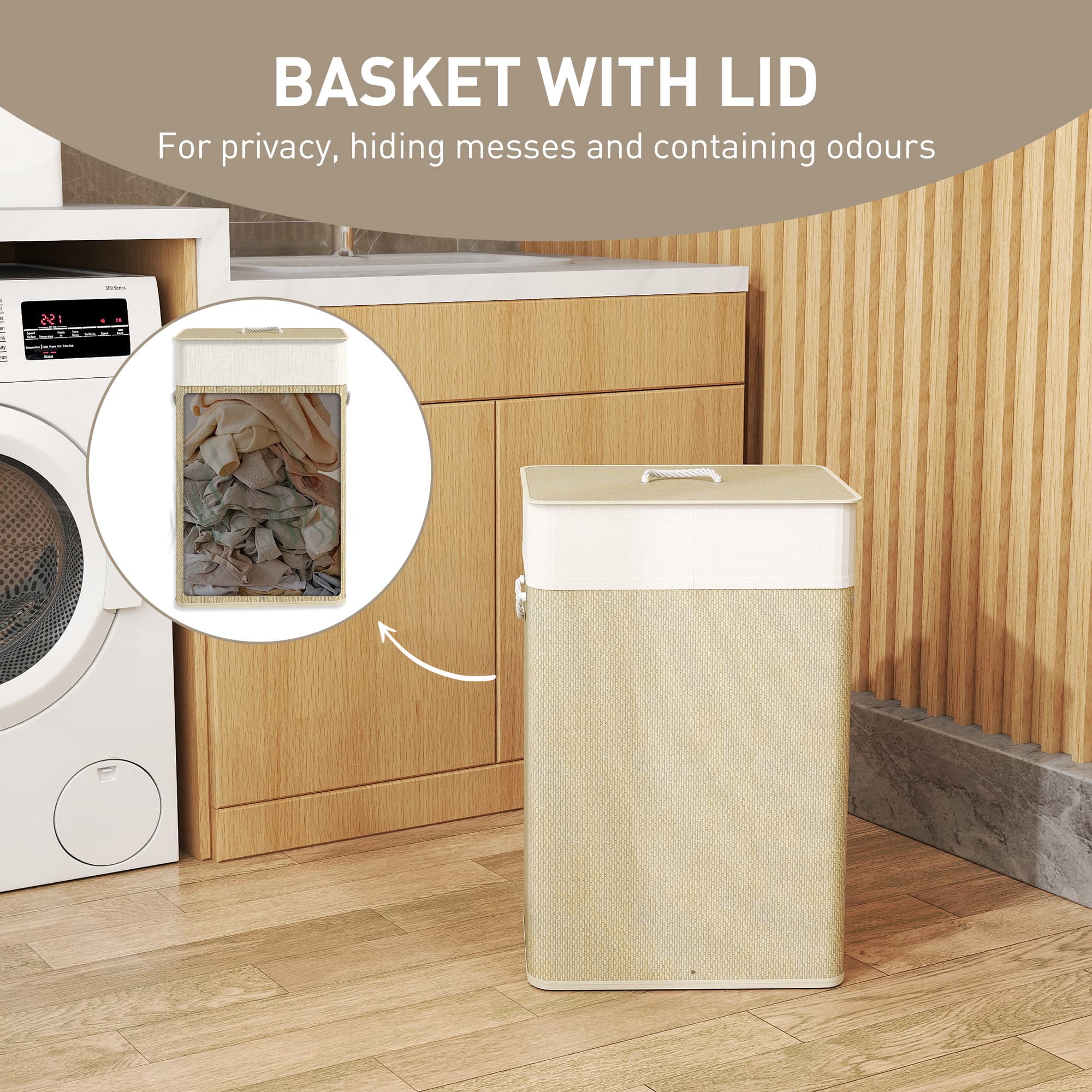 Bamboo Laundry Basket with Lid for Tidy Bedrooms - image 5