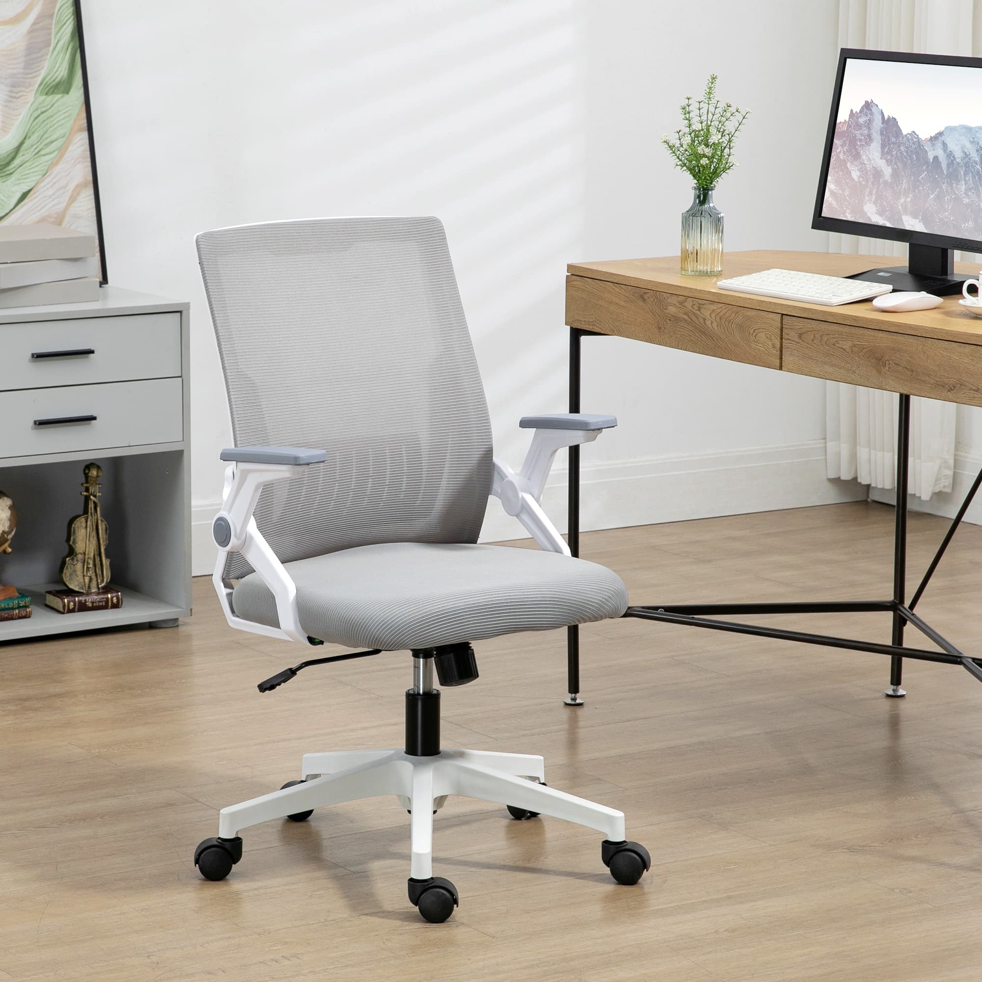 A Breathable Desk Chair with Lumbar Support and Fold-Away Arms - image 6