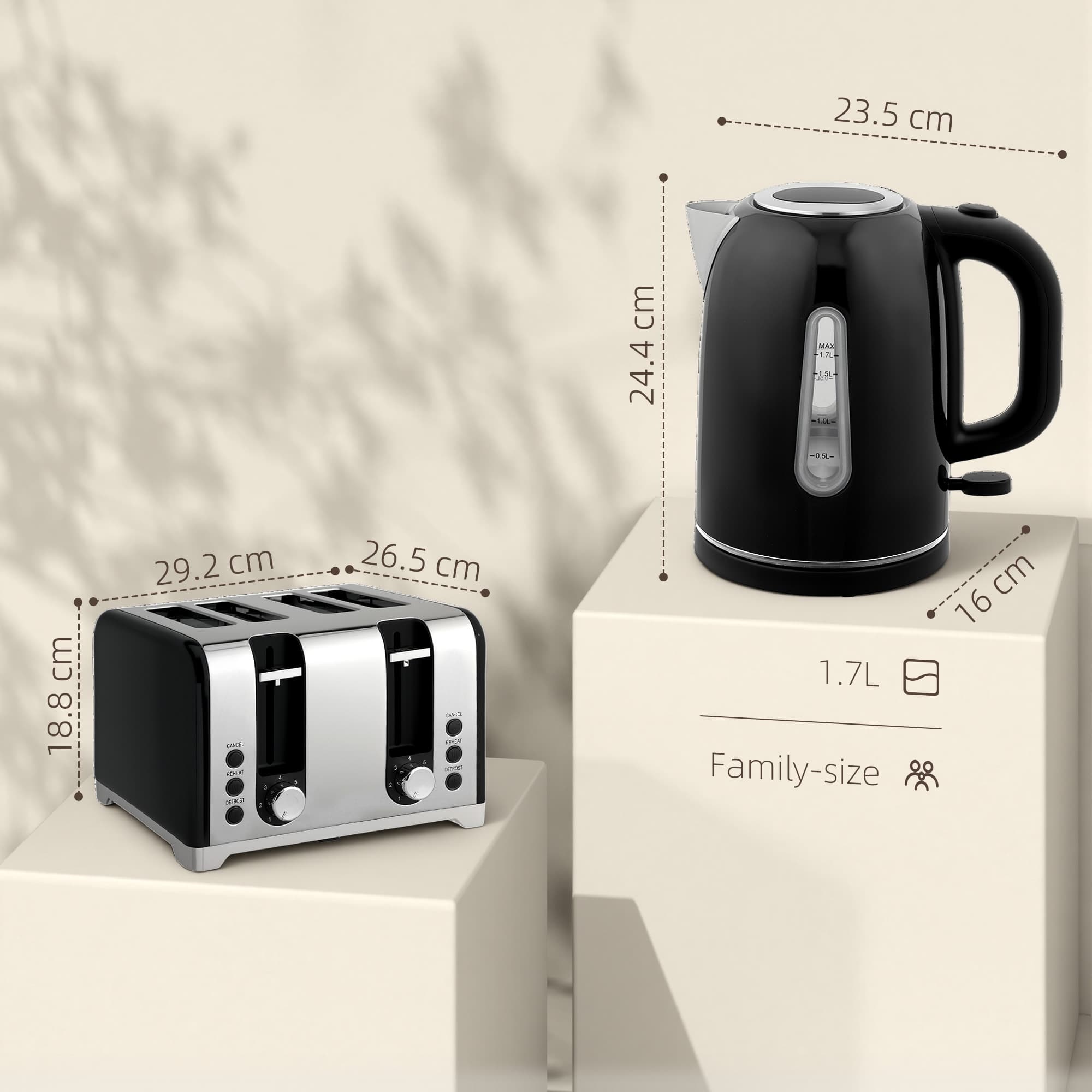 Transform Your Mornings with this Black Kettle & Toaster Set - image 5