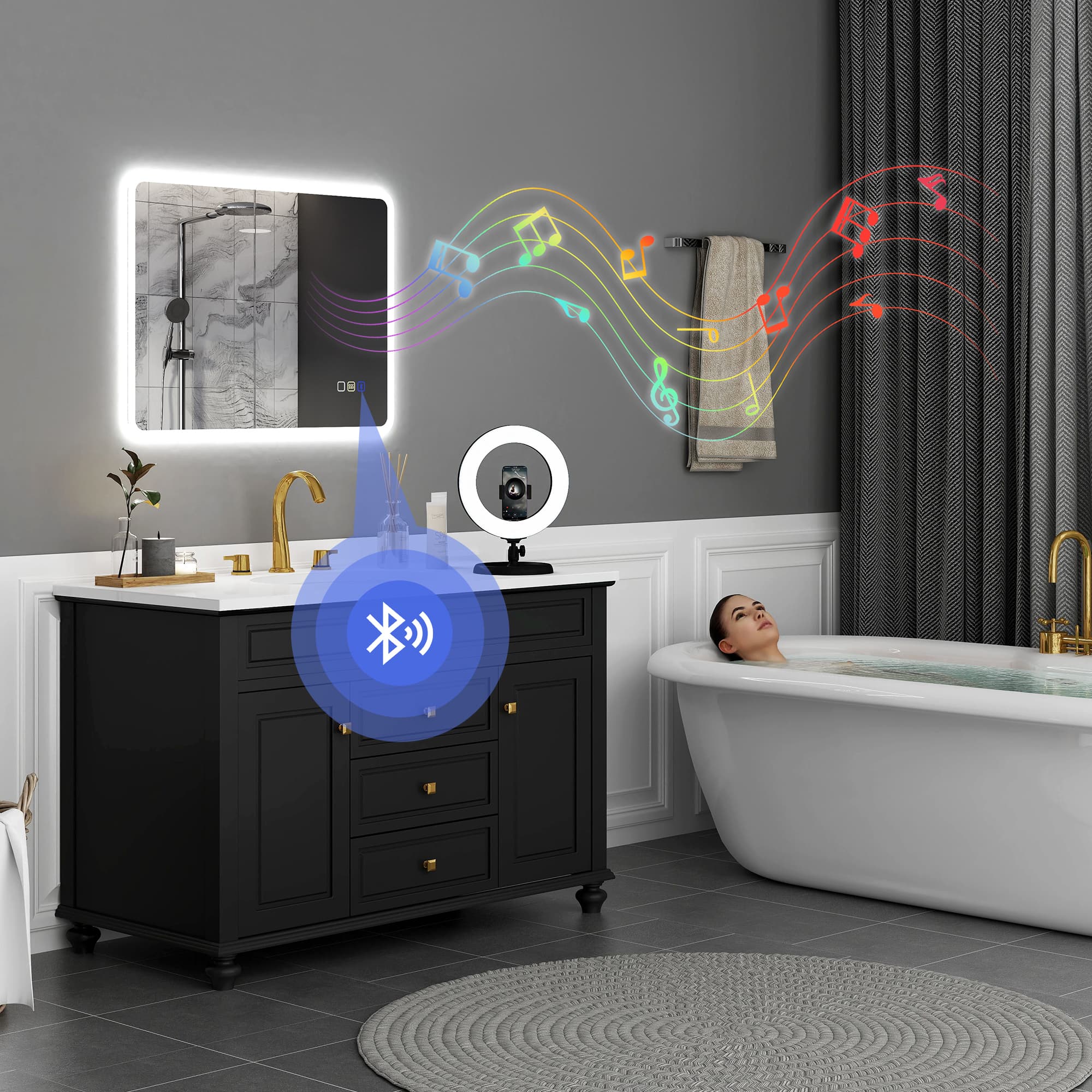 Transform Your Morning with this LED Bluetooth Bathroom Mirror - image 2