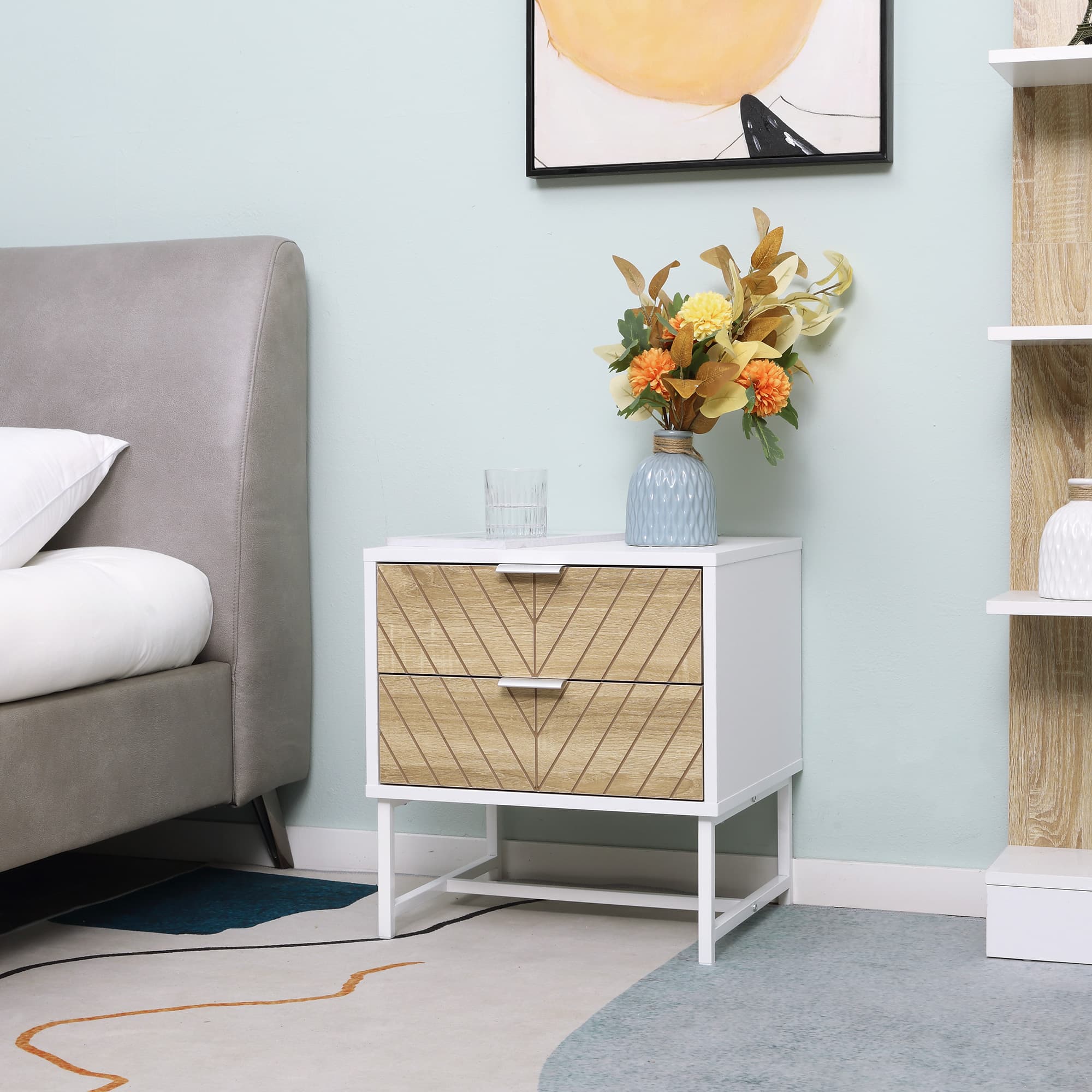 Transform Your Space with this Modern 2-Drawer Bedside Table - image 4