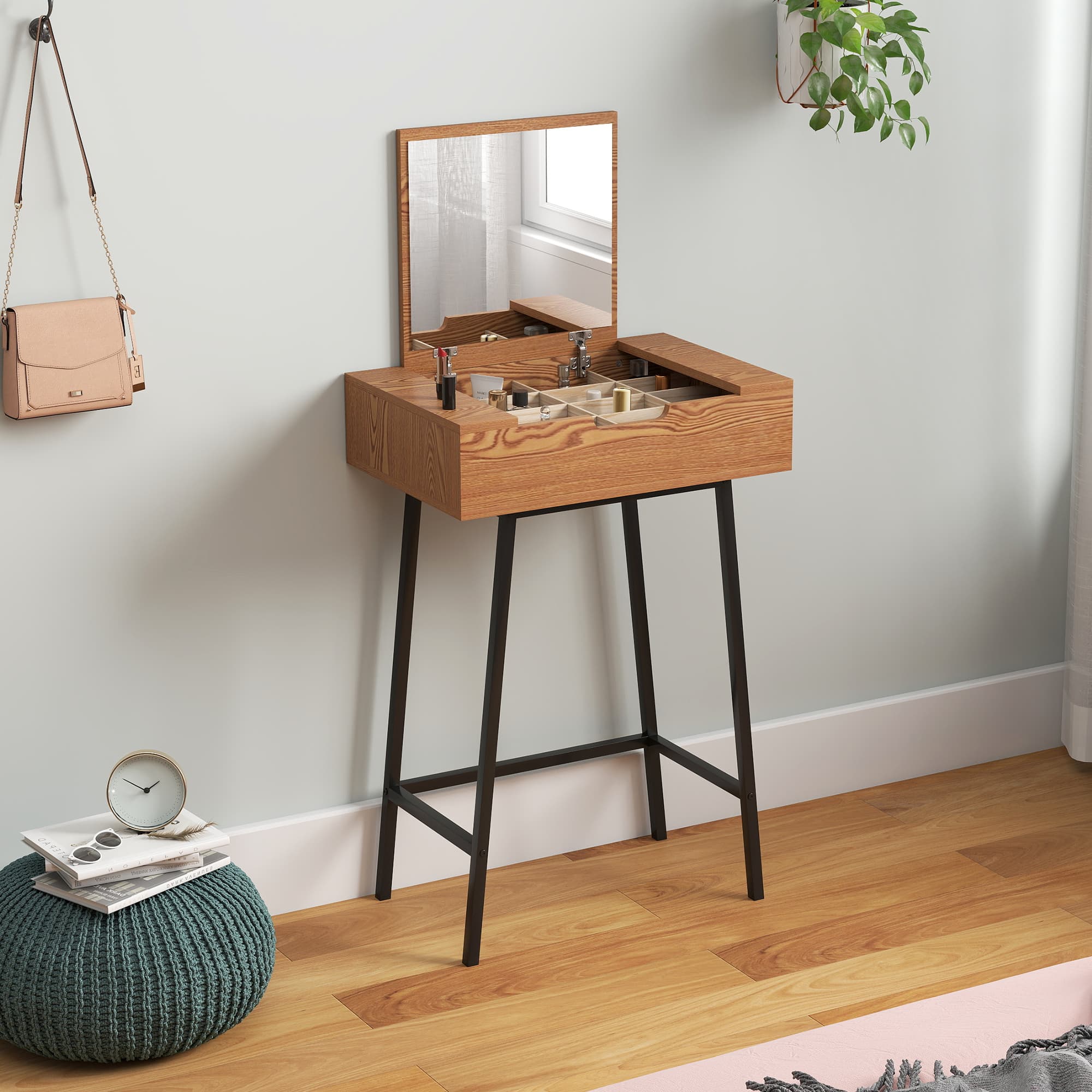 Transform Your Space with this Industrial Flip-Top Vanity Desk - image 2