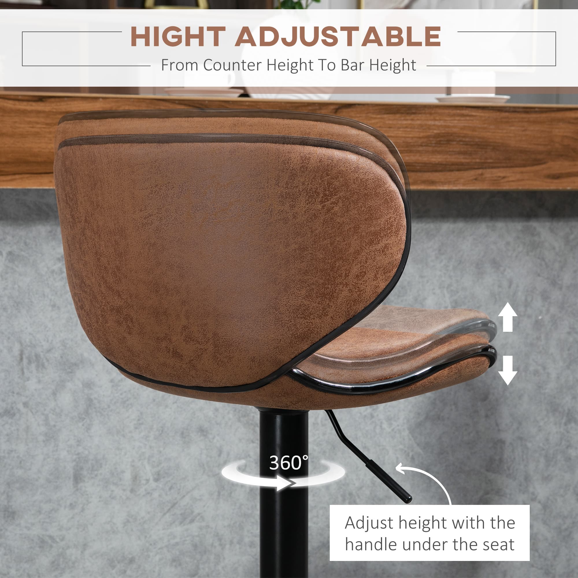 Transform Your Kitchen with Retro Brown Swivel Bar Stools - image 4