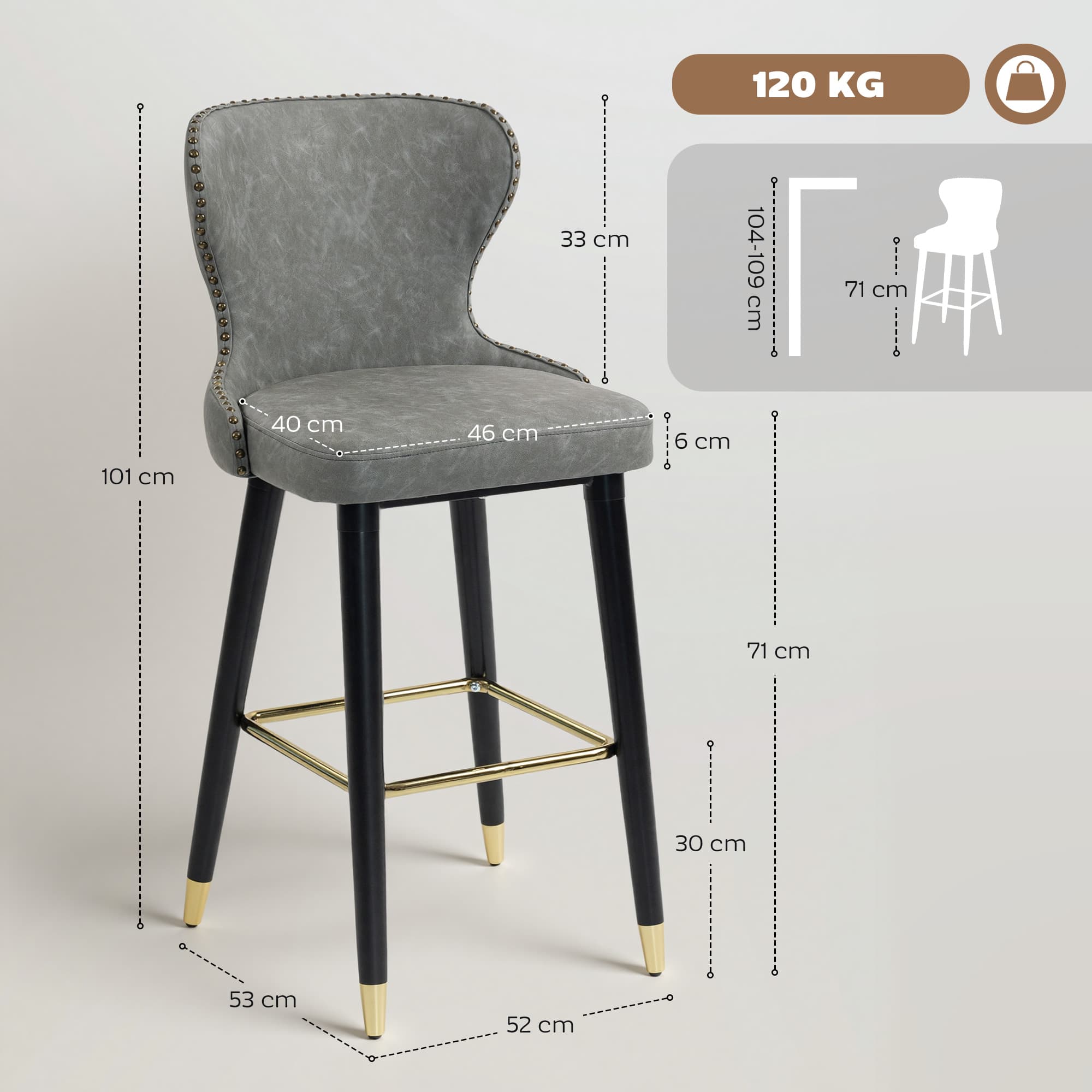 Transform Your Kitchen With Premium Grey Leather Bar Stools - image 4