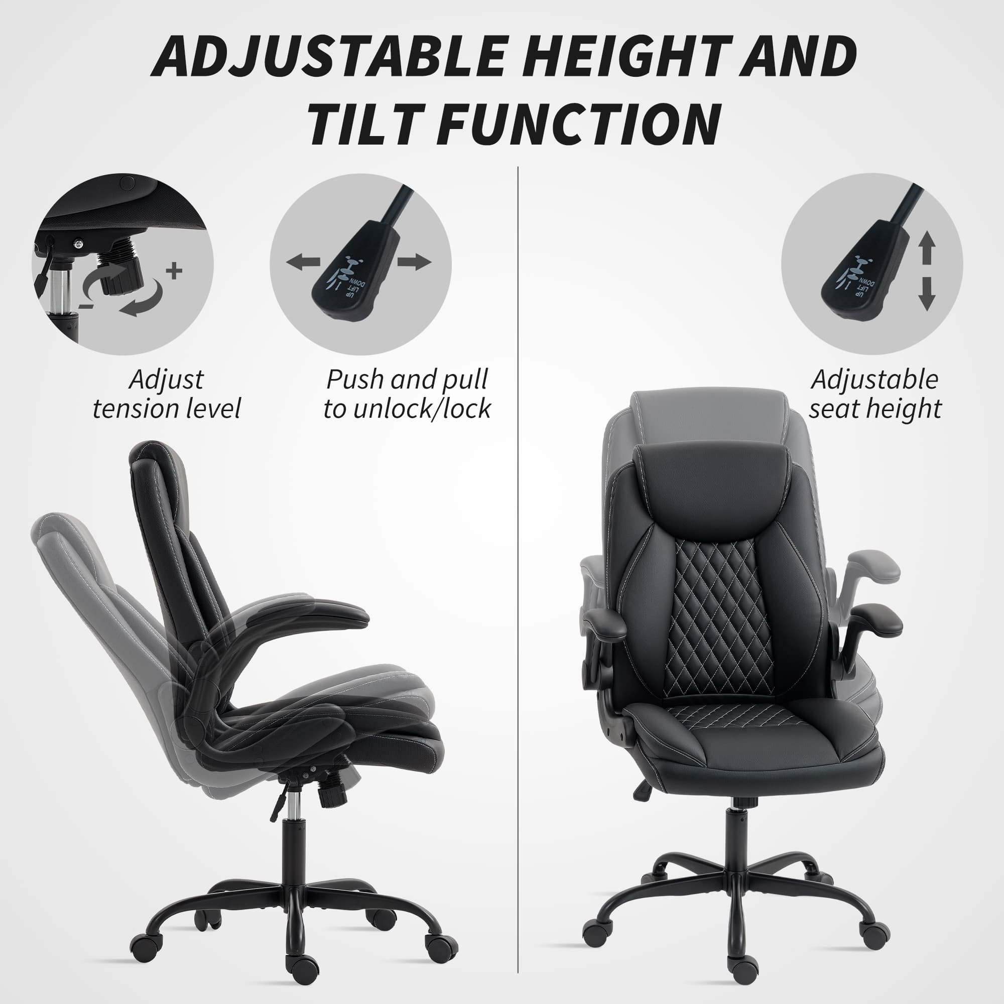 Premium Black Faux Leather Office Chair for All-Day Comfort - image 1