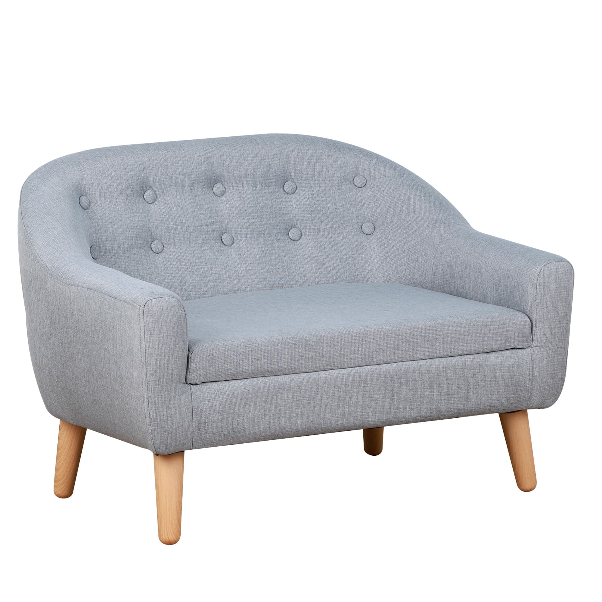 Transform Their Playroom with this Grey 2-Seater Kids Sofa - Grey