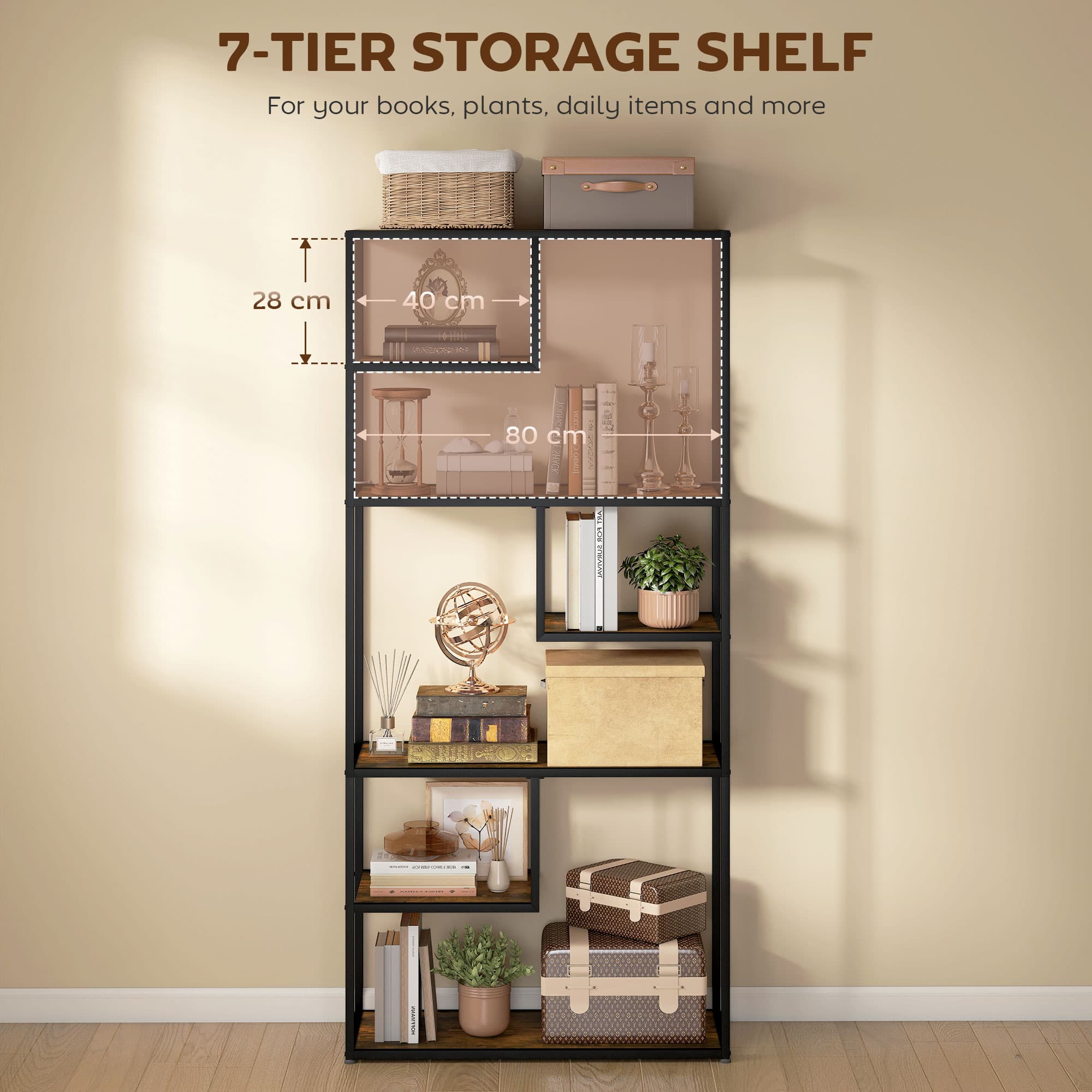 Transform Your Space with this 6-Tier Industrial Bookcase - image 5
