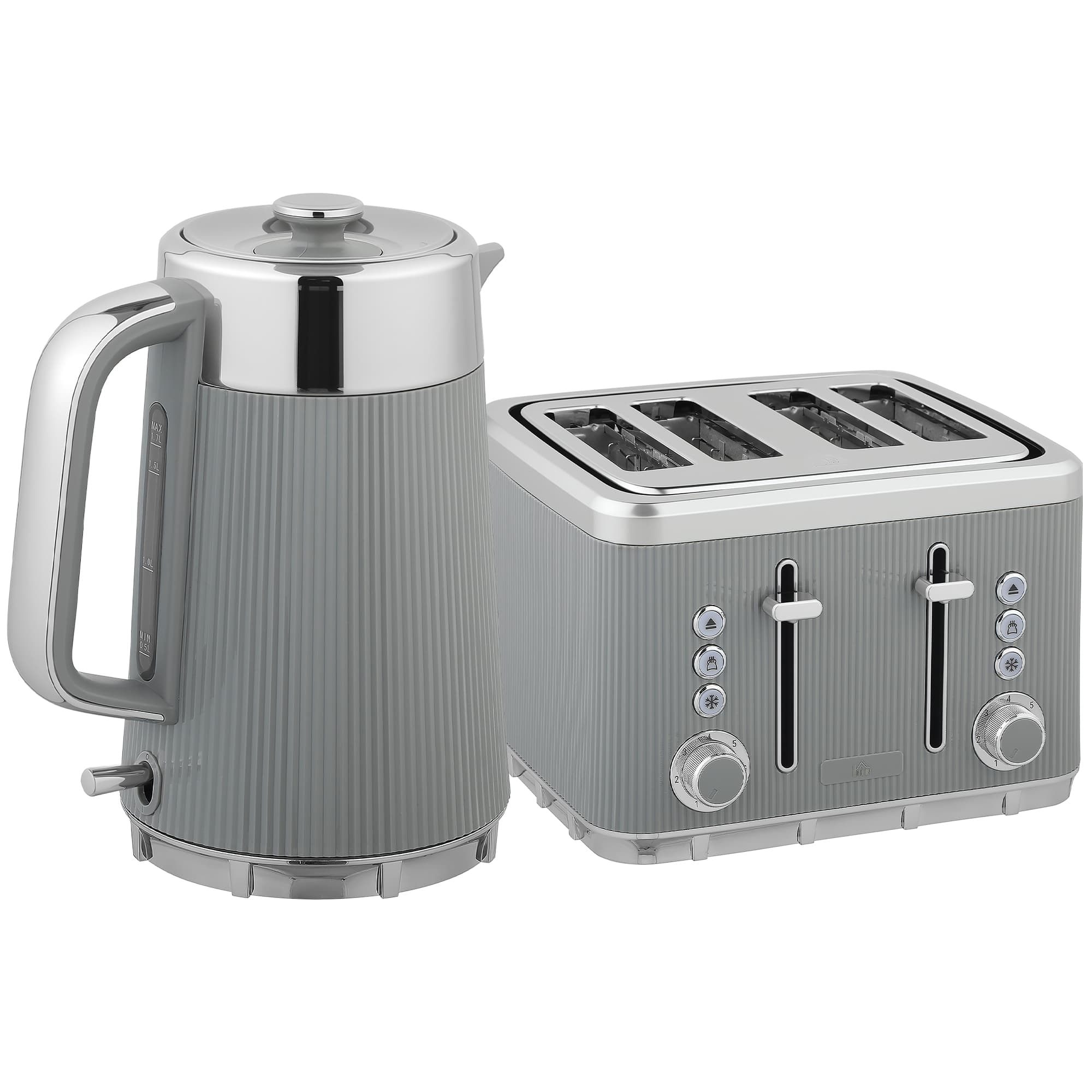 Transform Your Mornings with this Taupe Kettle and Toaster Set - Tan