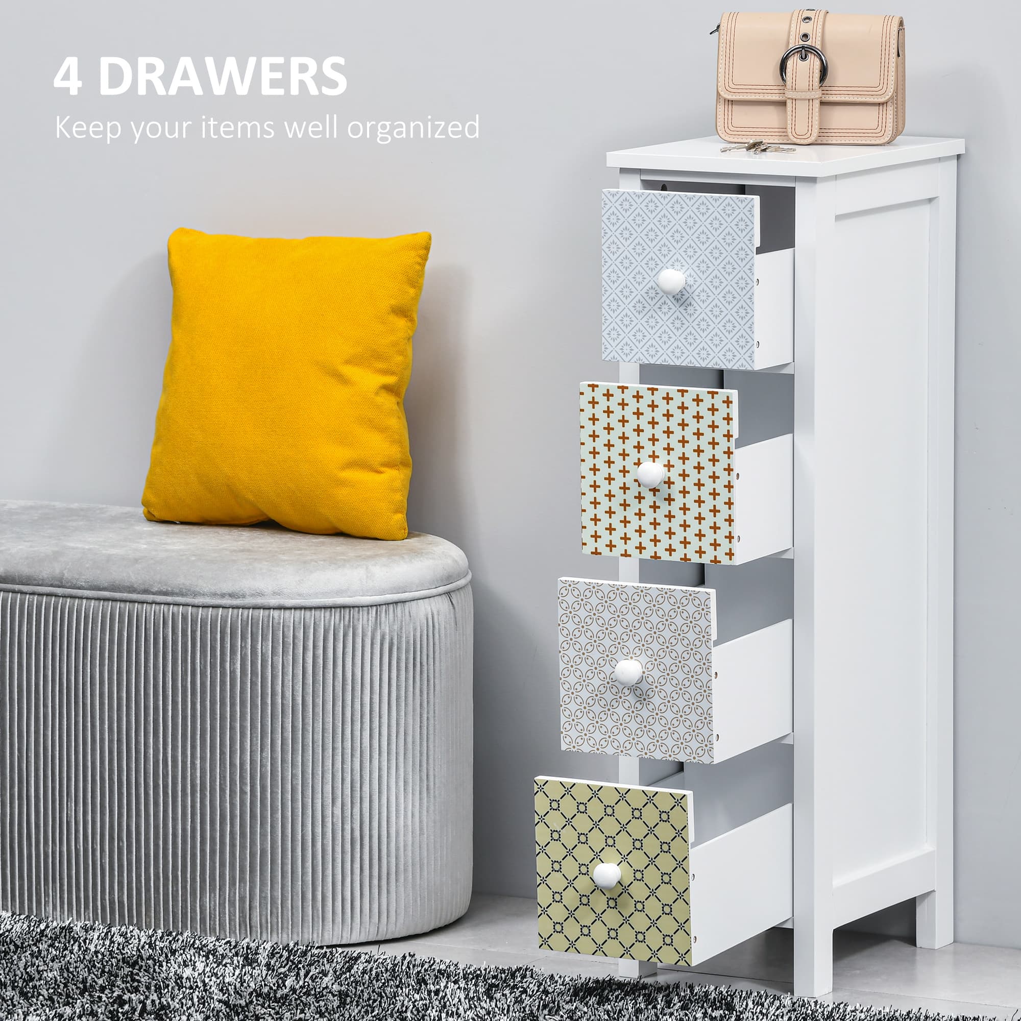Stylish 4-Drawer Storage Cabinet for Bedrooms & Bathrooms - image 2