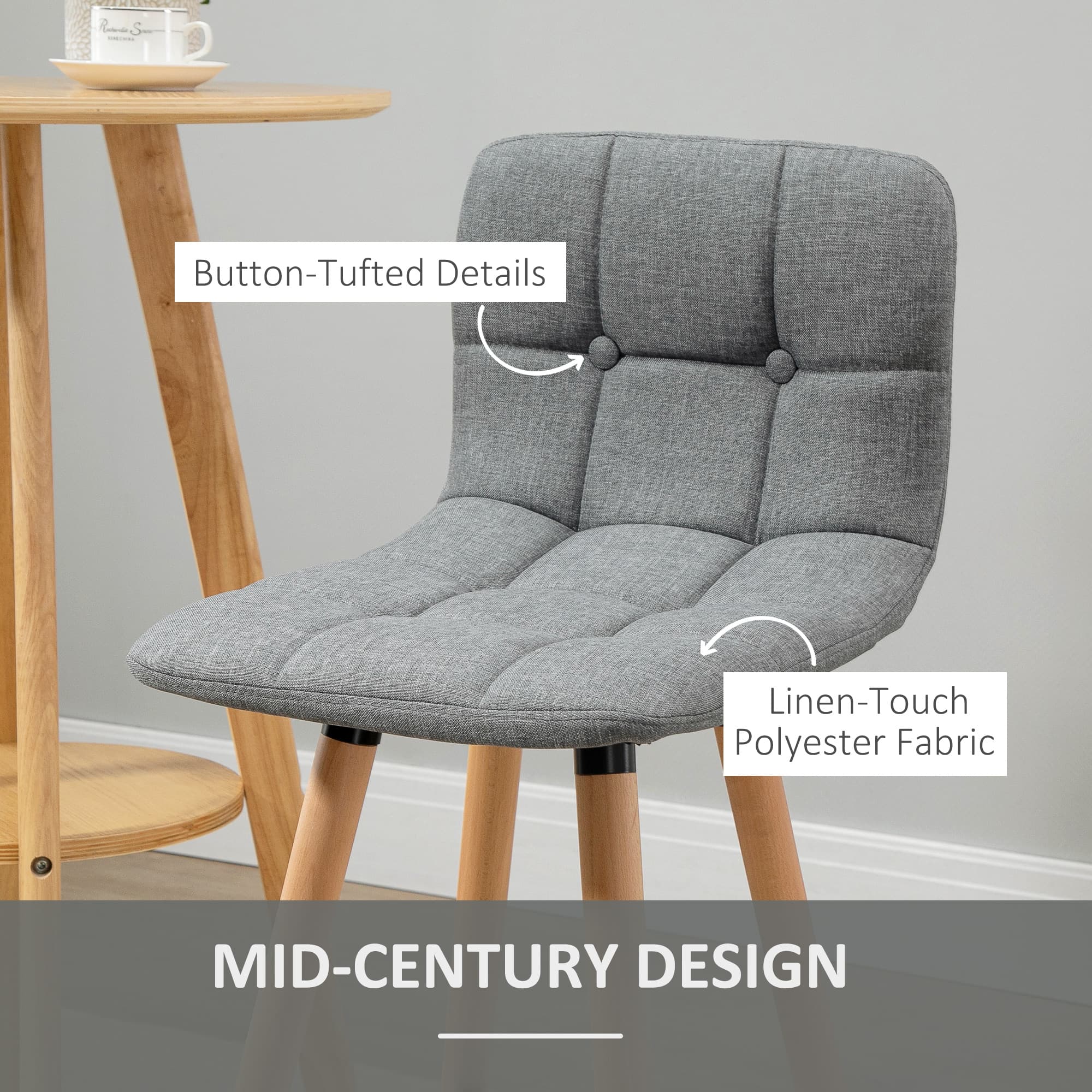 Transform Your Kitchen with Grey Button-Tufted Bar Stools - image 2