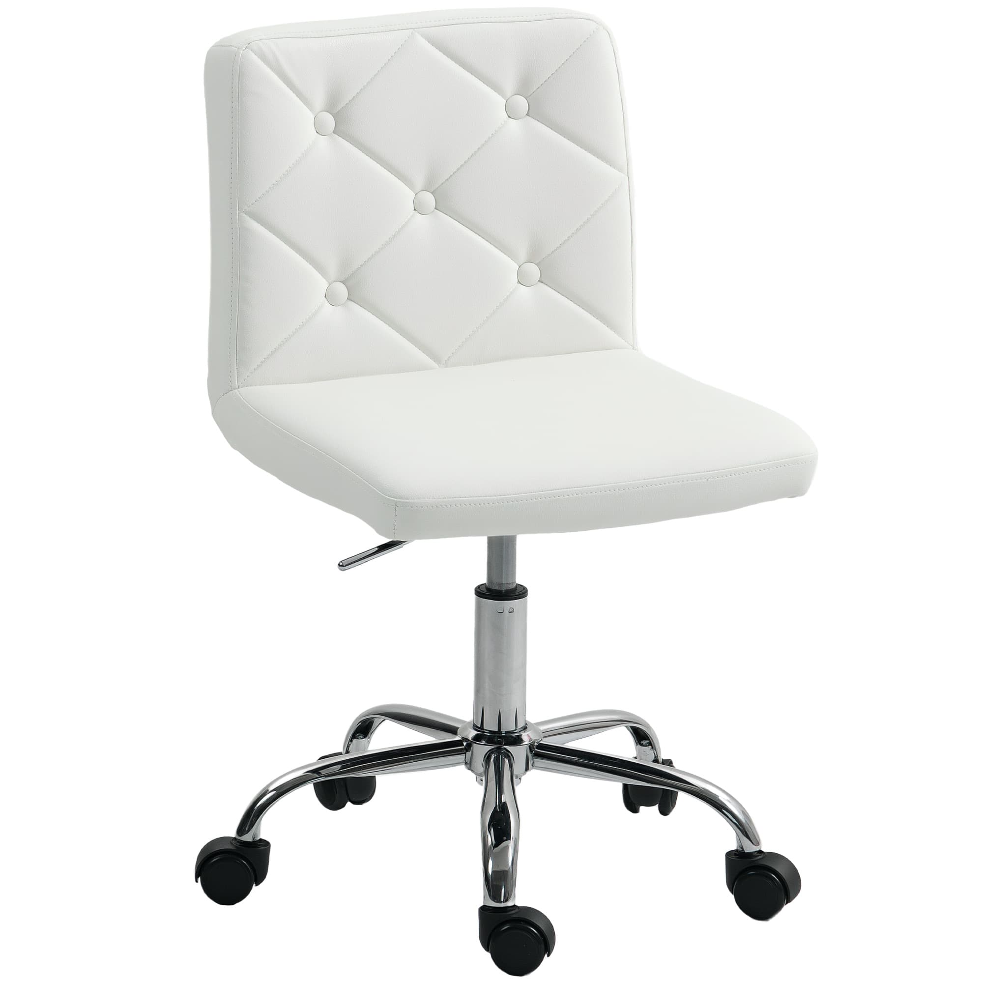 Modern White Armless Office Chair for Effortless Style - White