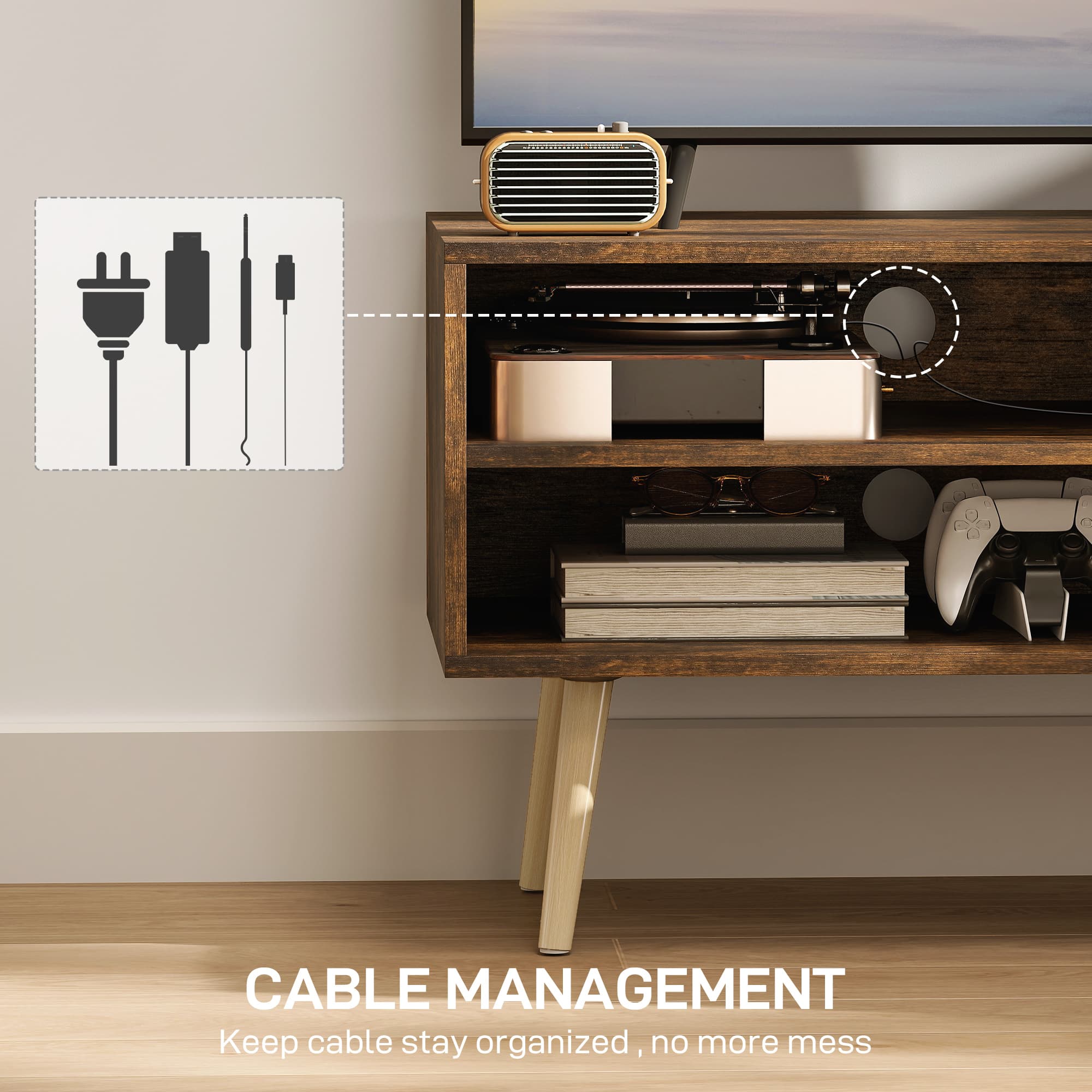 Transform Your Living Room with this Vintage Brown TV Unit - image 4