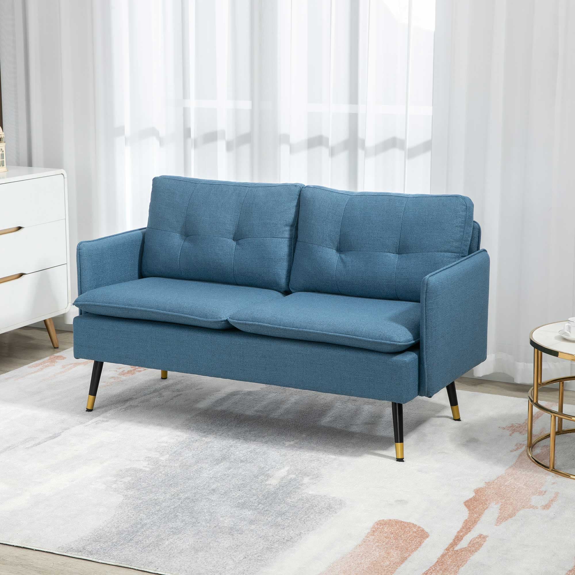 Modern Dark Blue Two-Seater Sofa for Compact Living - image 1