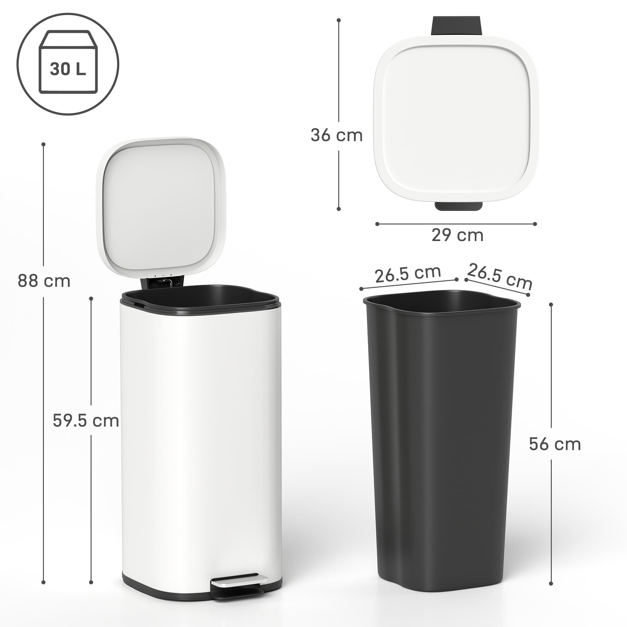 Cream 30L Pedal Bin for Kitchens and Offices - image 10