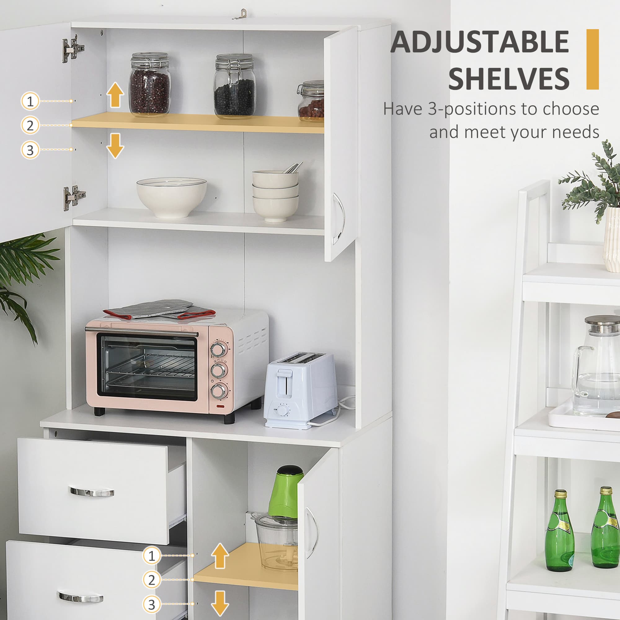 Transform Your Space with this 183cm White Kitchen Cupboard - image 3