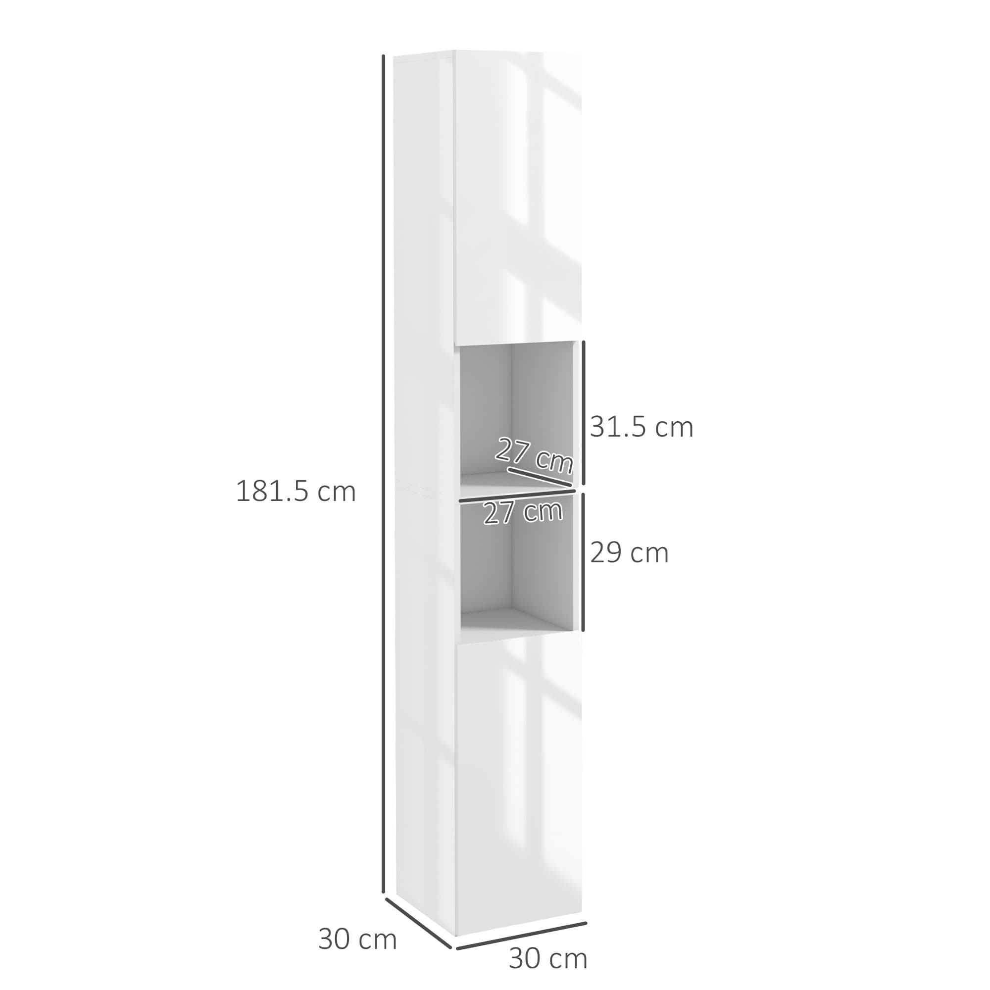Tall High Gloss White Bathroom Cabinet for Smart Storage - image 3