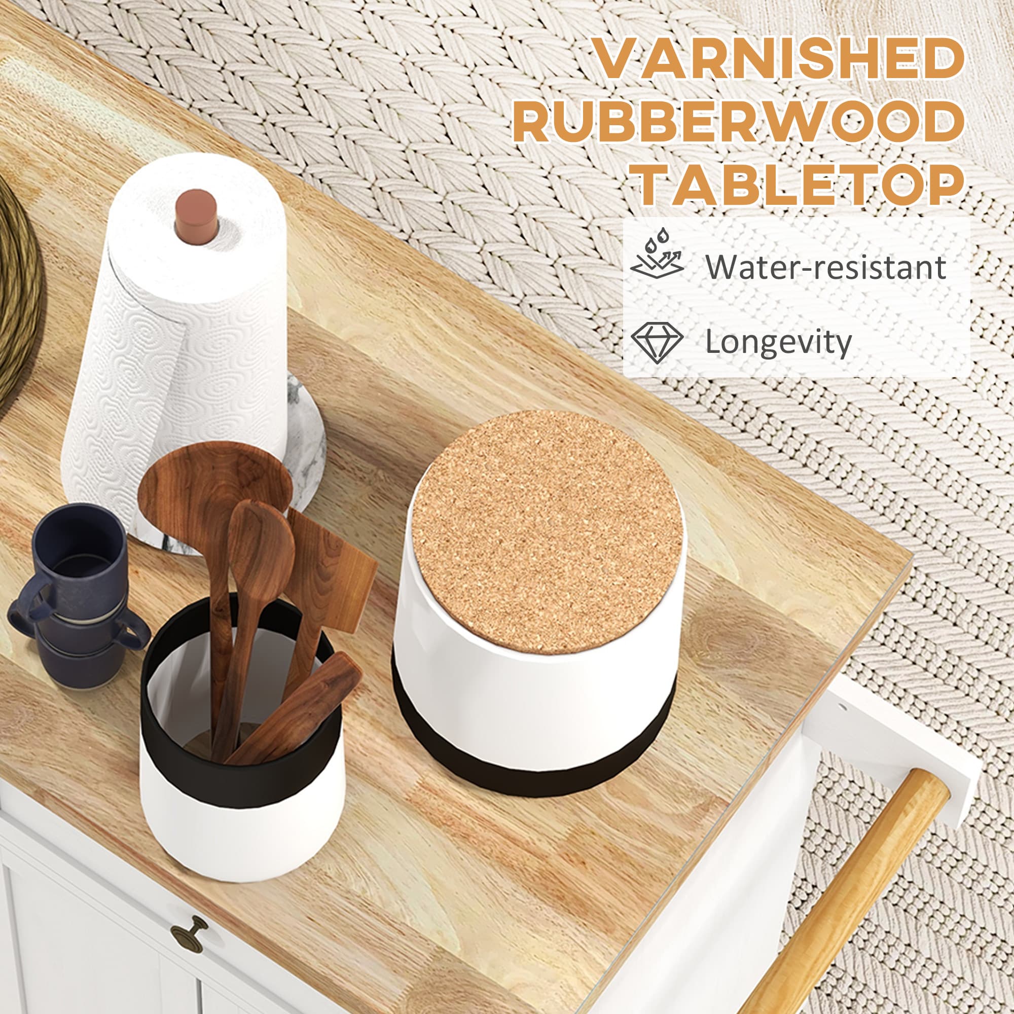 Effortless Storage With Our White Rolling Kitchen Island - image 5