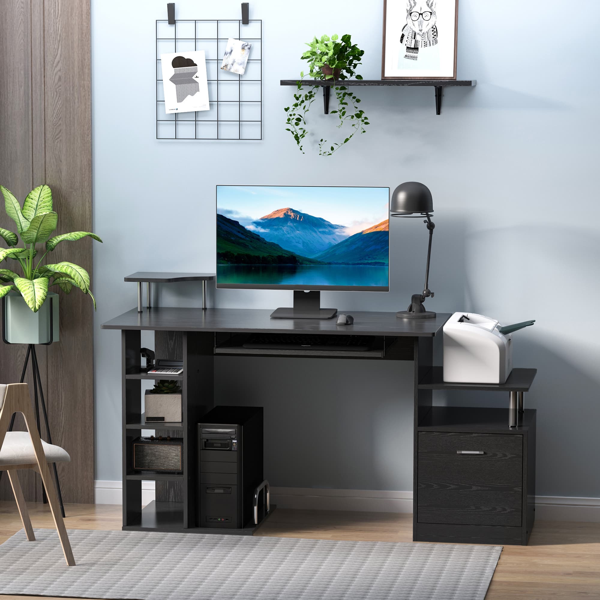 Effortless Organisation with this Black Home Office Desk - image 5