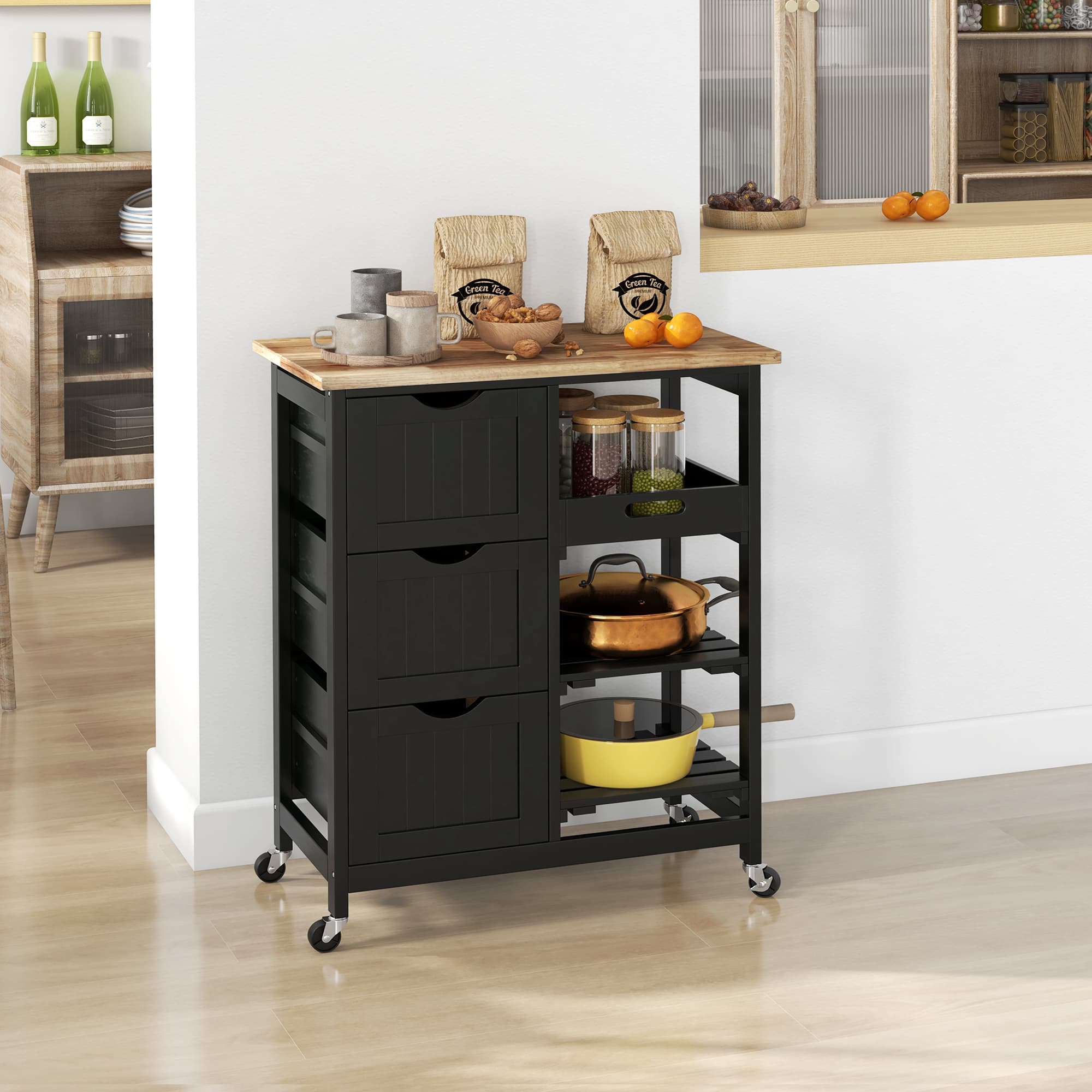 Transform Your Space with this Black Rolling Kitchen Cart - image 5