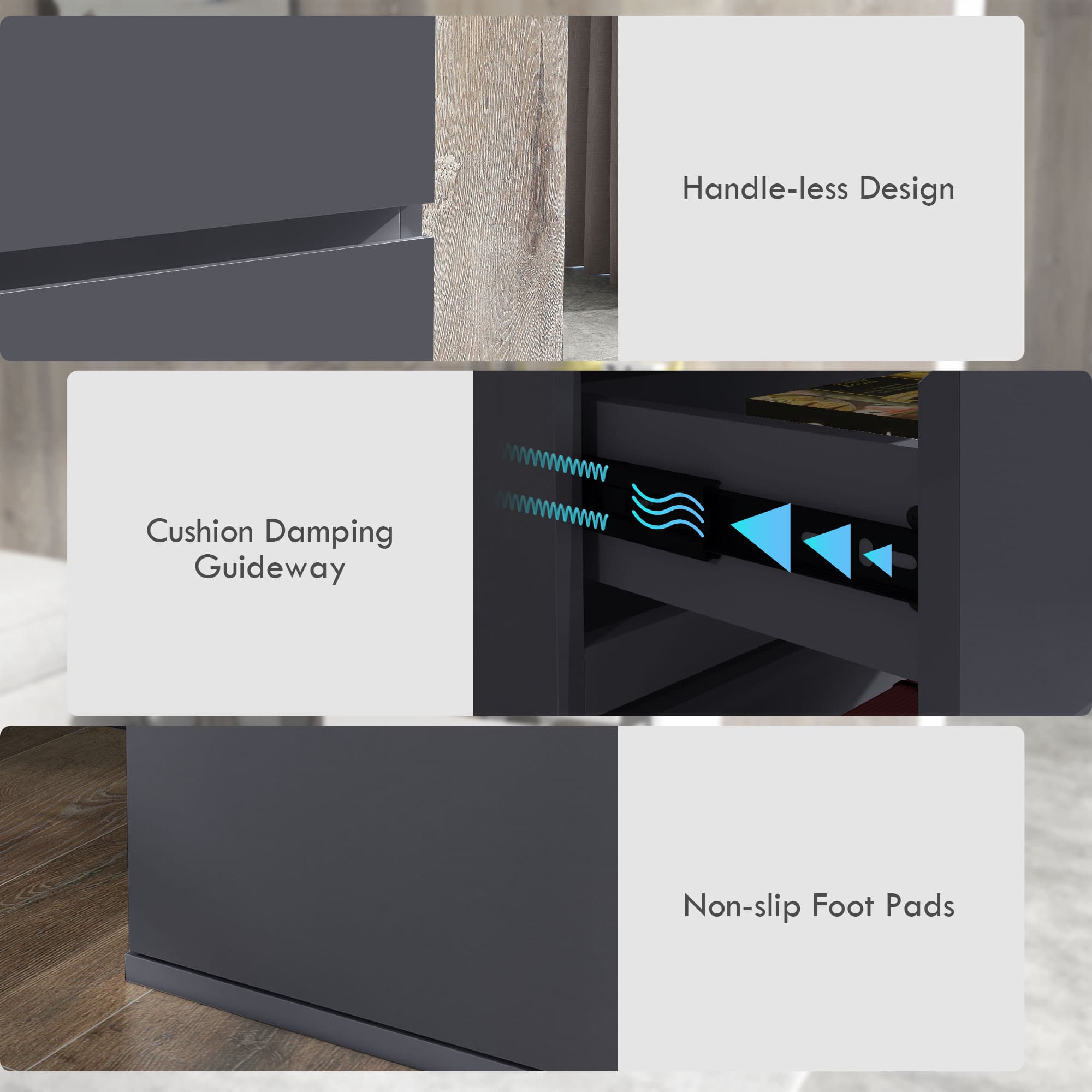 Transform Your Bedroom with this Sleek Grey 4-Drawer Chest - image 4