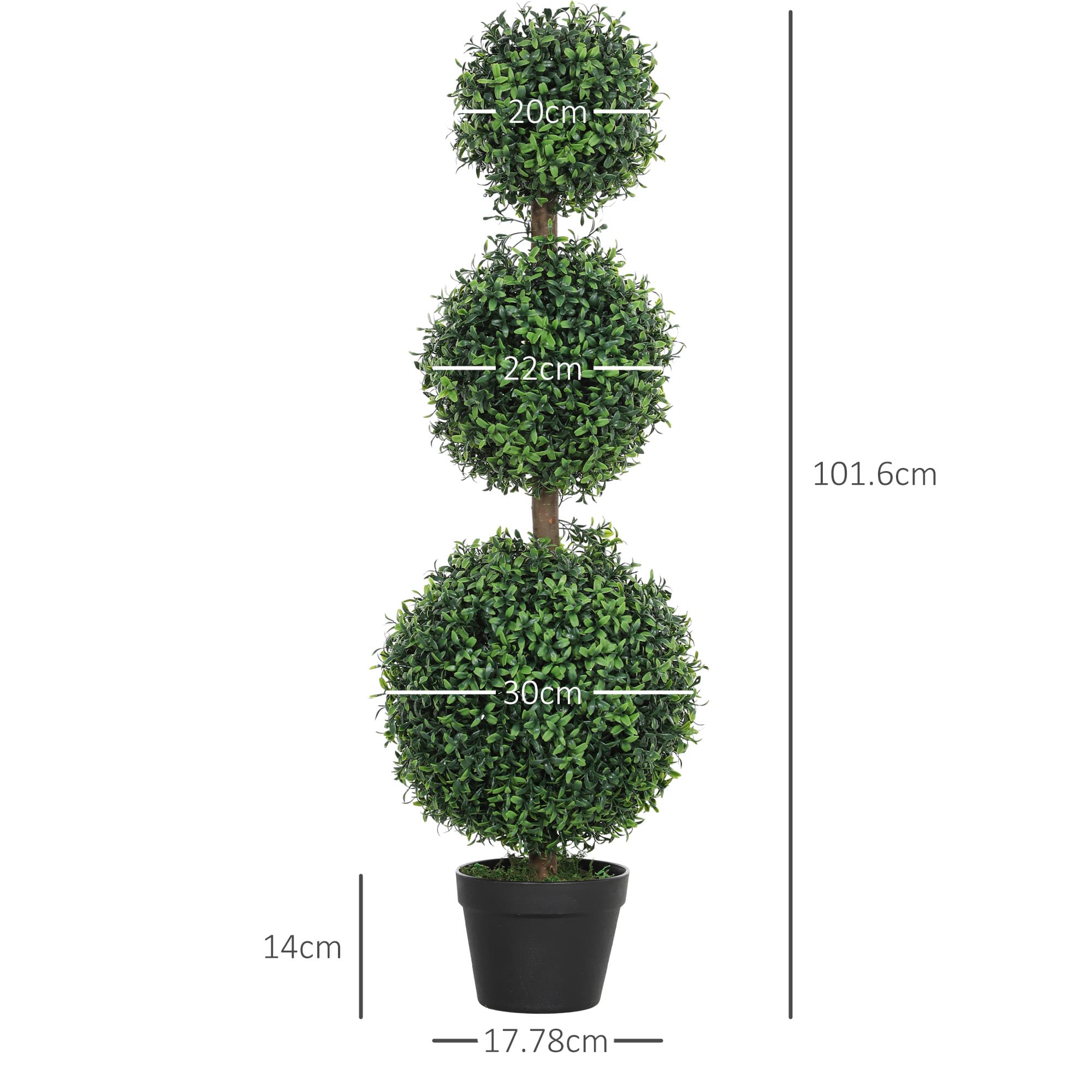 Effortless Elegance: 100cm Artificial Boxwood Topiary Trees - image 1
