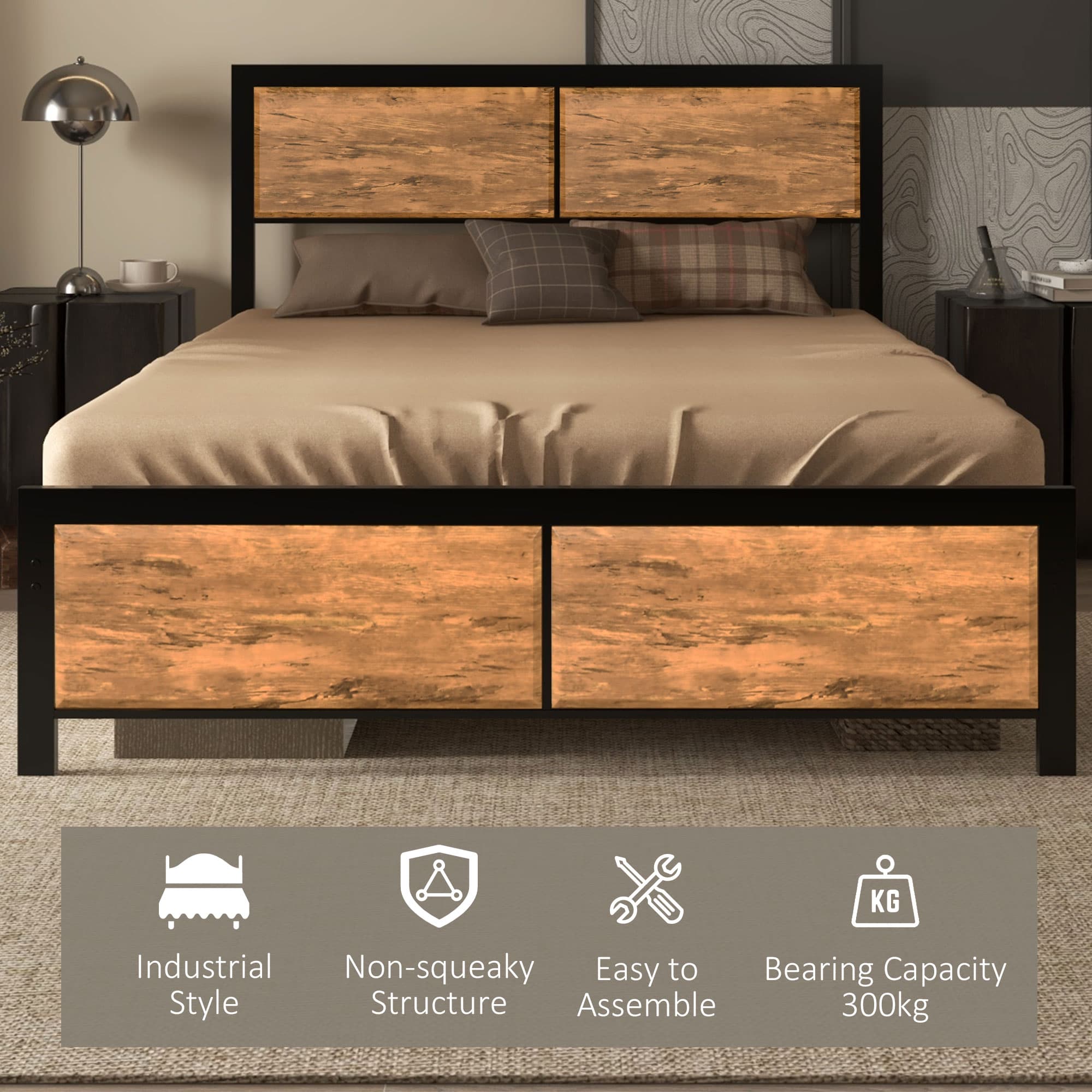Transform Your Bedroom with this Industrial Double Bed - image 2