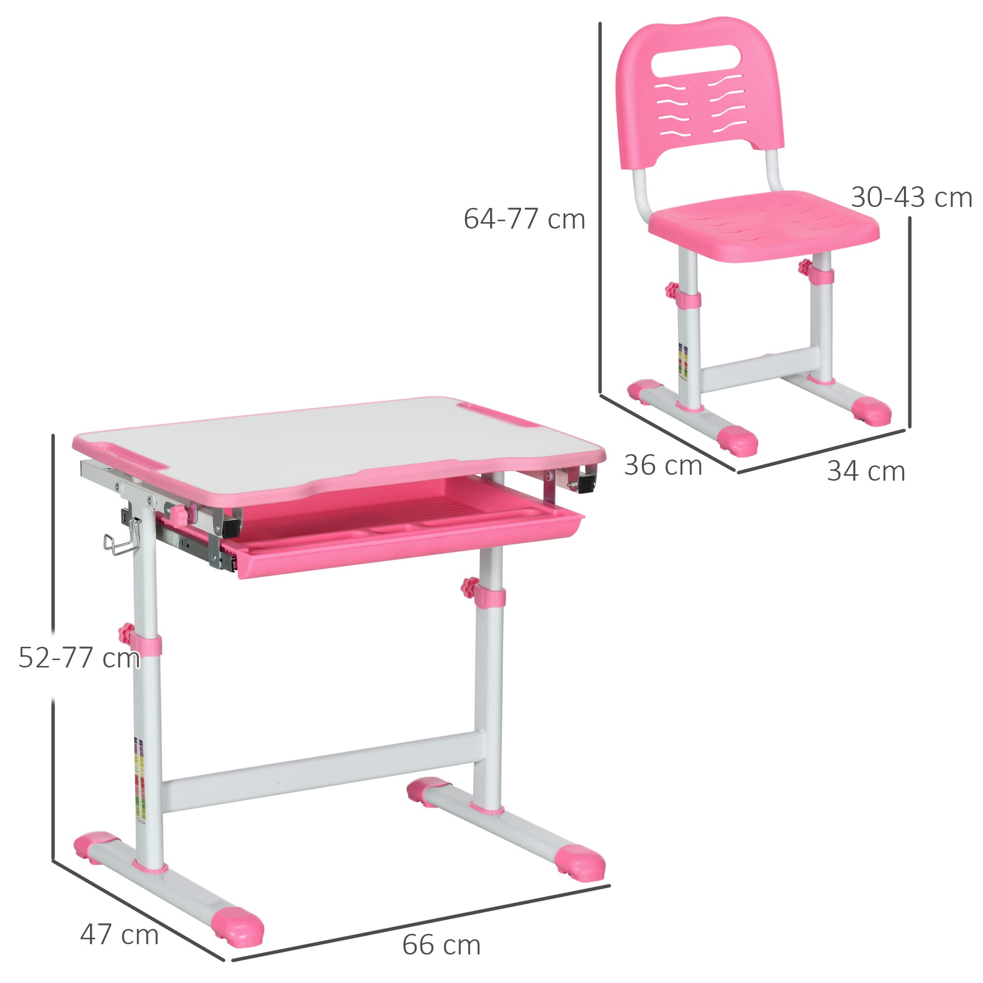Transform Their Study Space with this Pink Adjustable Desk Set - image 3