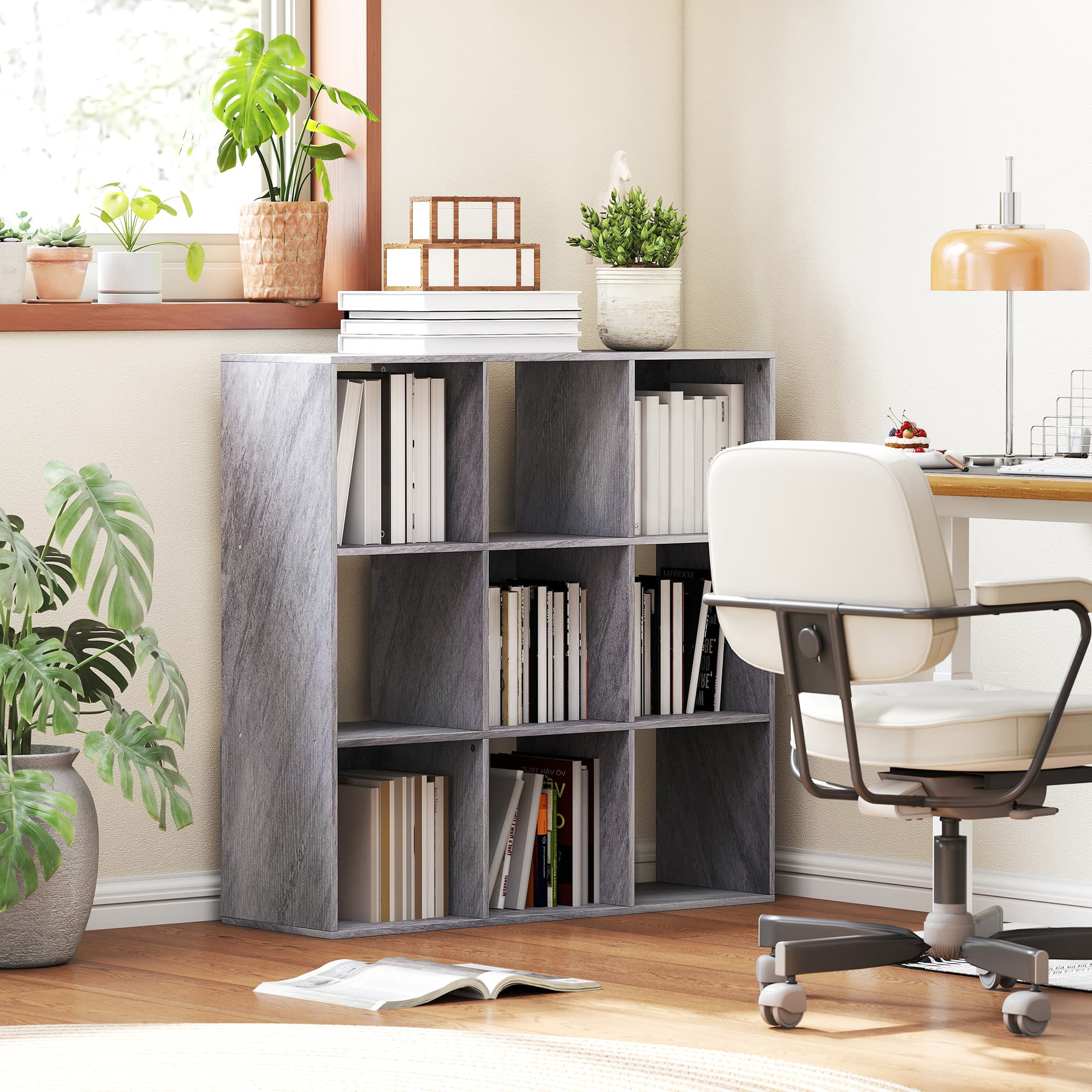 Transform Your Space with the Marble Grey Nine-Cube Shelf - image 2