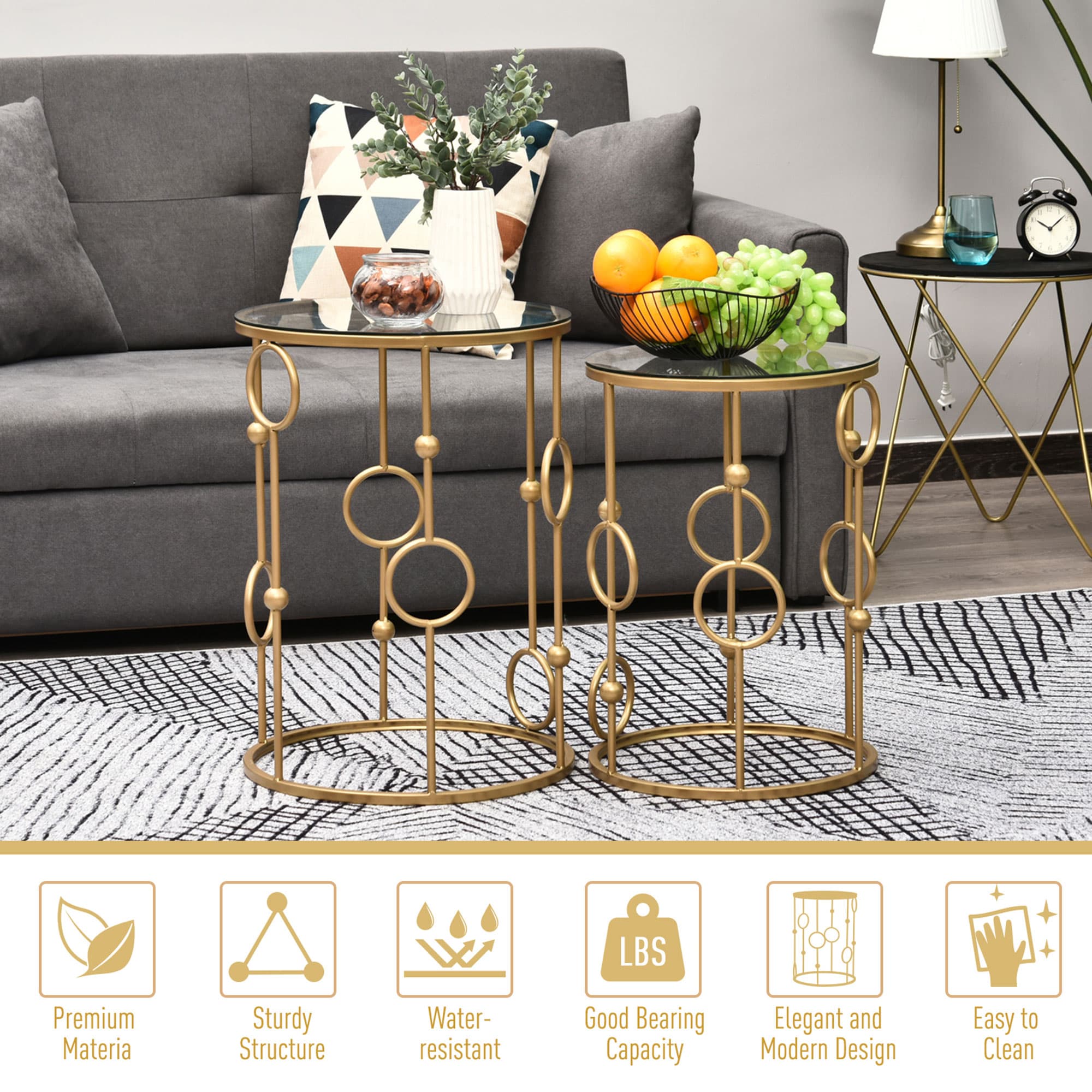 Transform Your Lounge with Gold Nesting Coffee Tables - image 3