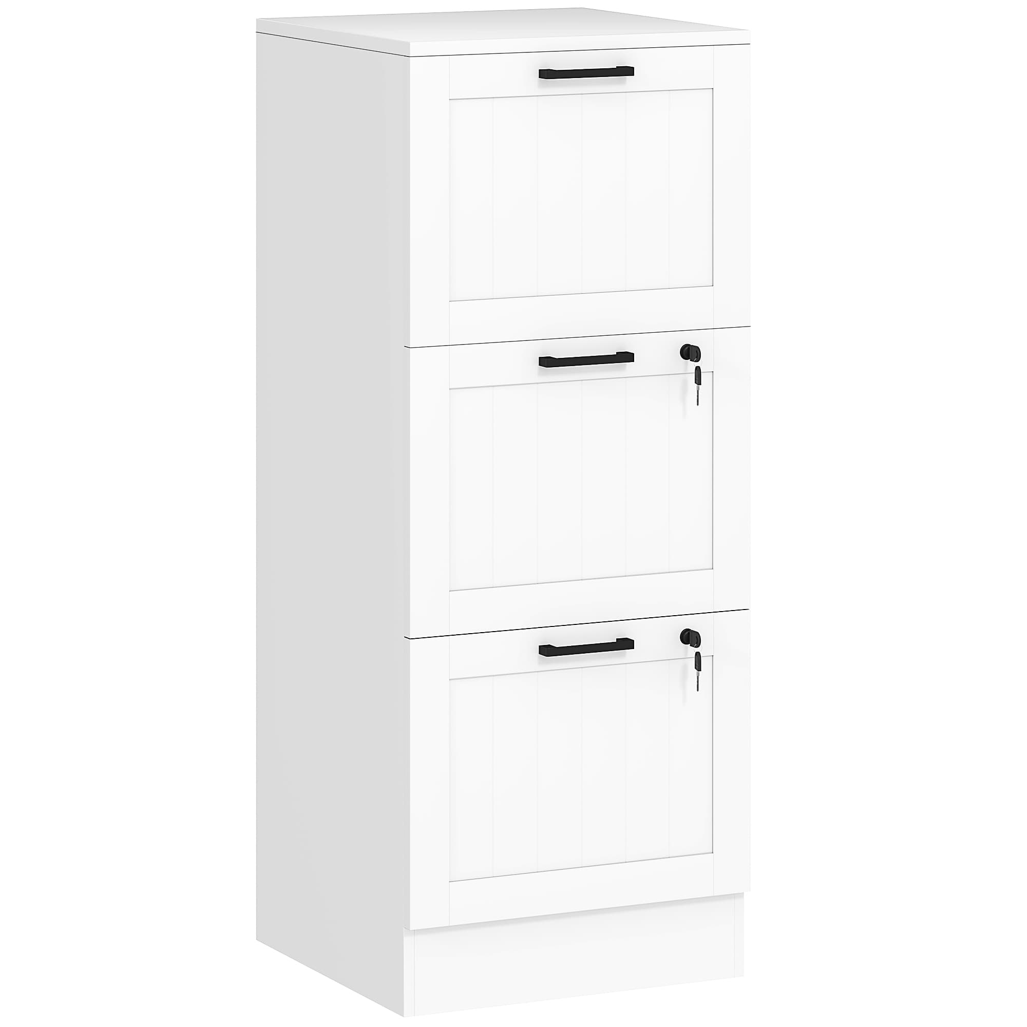 Transform Your Workspace with this Secure 3-Drawer Filing Cabinet - White
