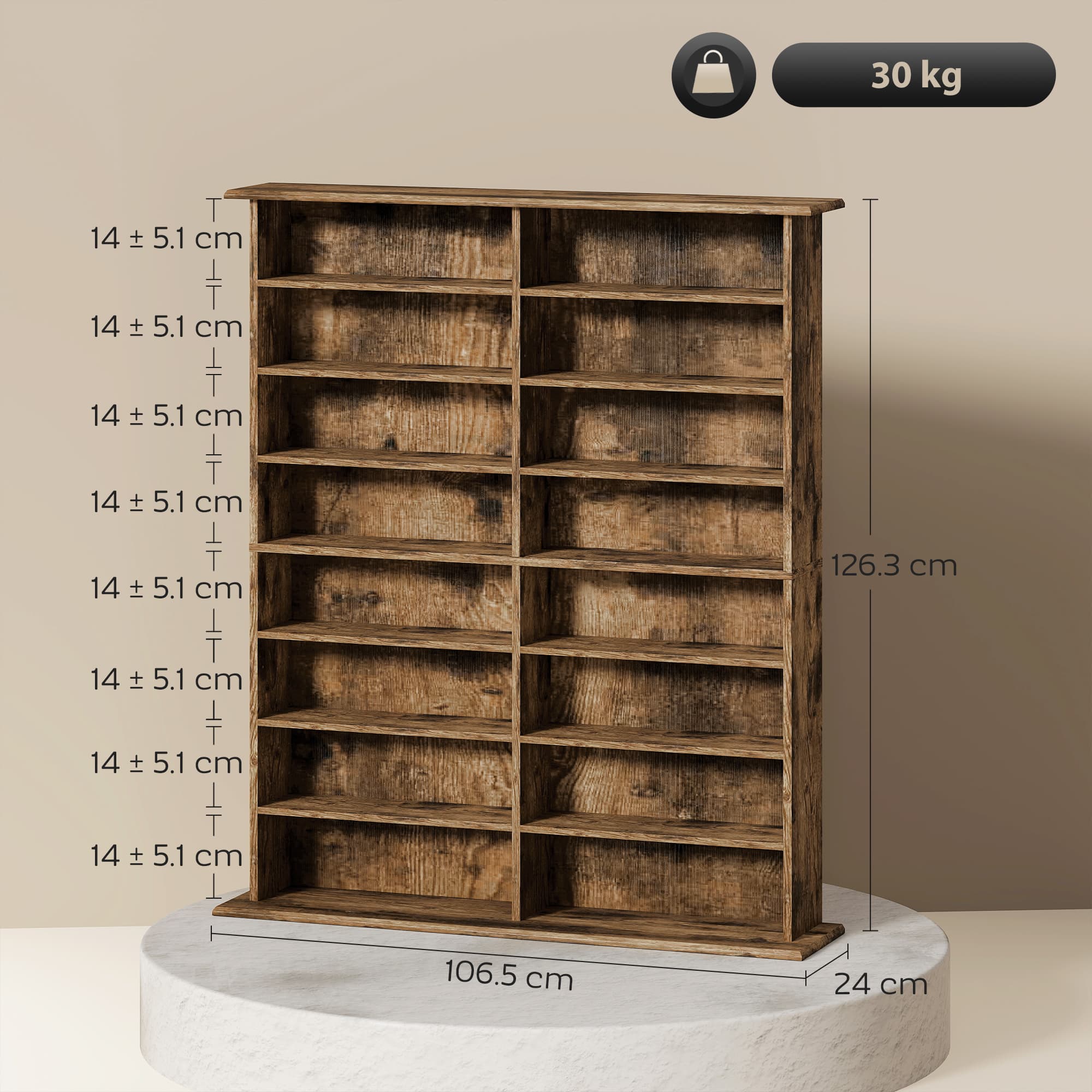 Organise Effortlessly with the 16-Compartment Media Shelf - image 2