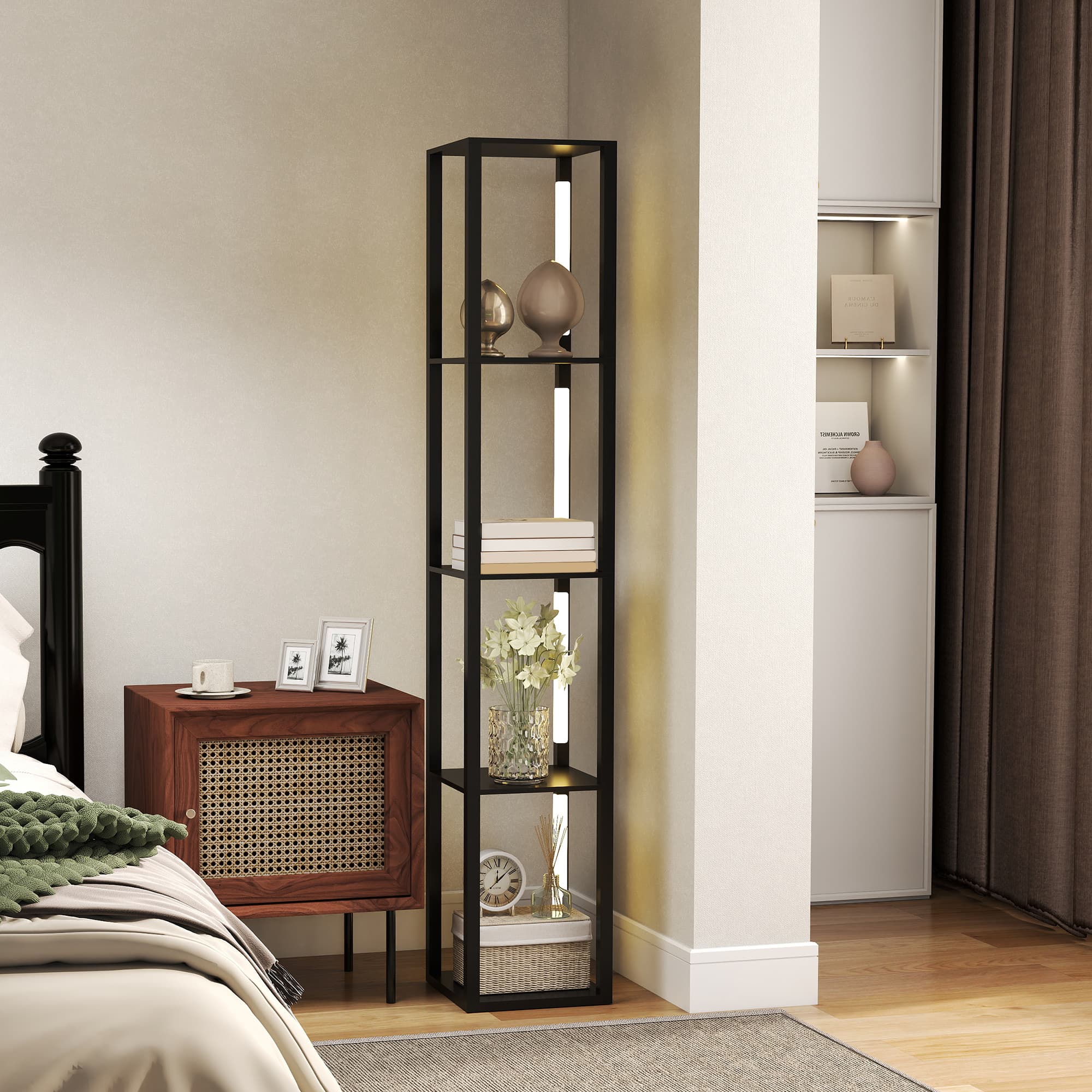 Transform Your Space with this Dimmable LED Shelf Floor Lamp - image 1