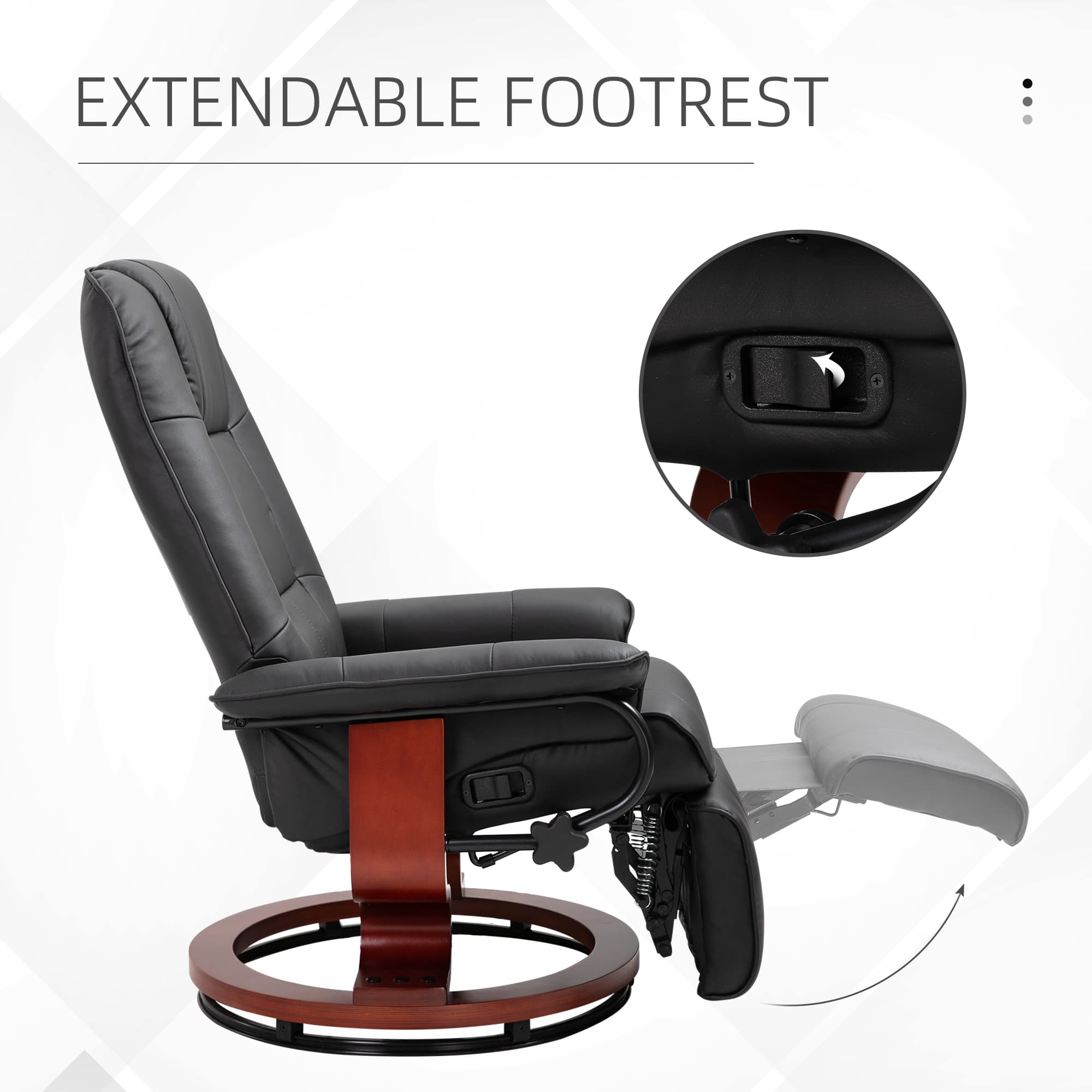 Discover Ultimate Comfort: Black Reclining Swivel Chair - image 4