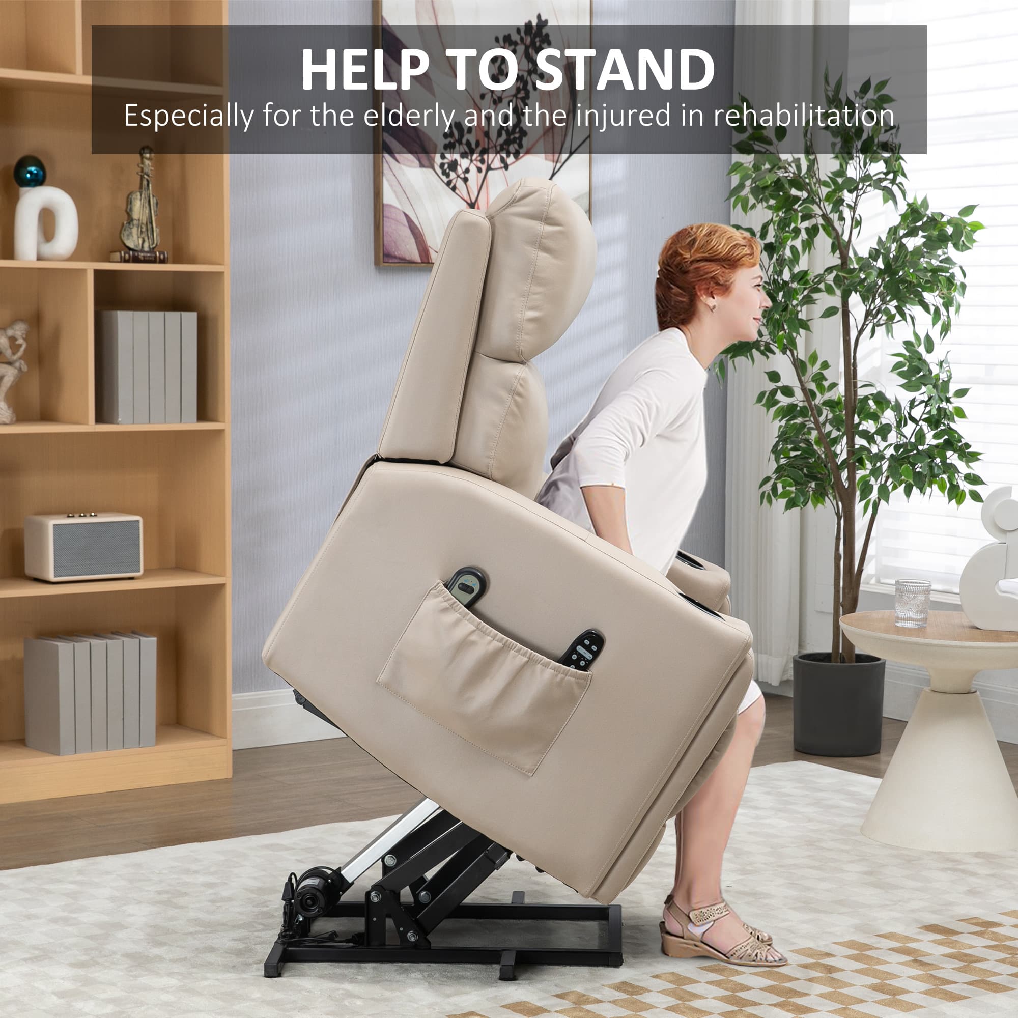 Effortless Comfort: Beige Electric Riser Recliner Chair - image 4