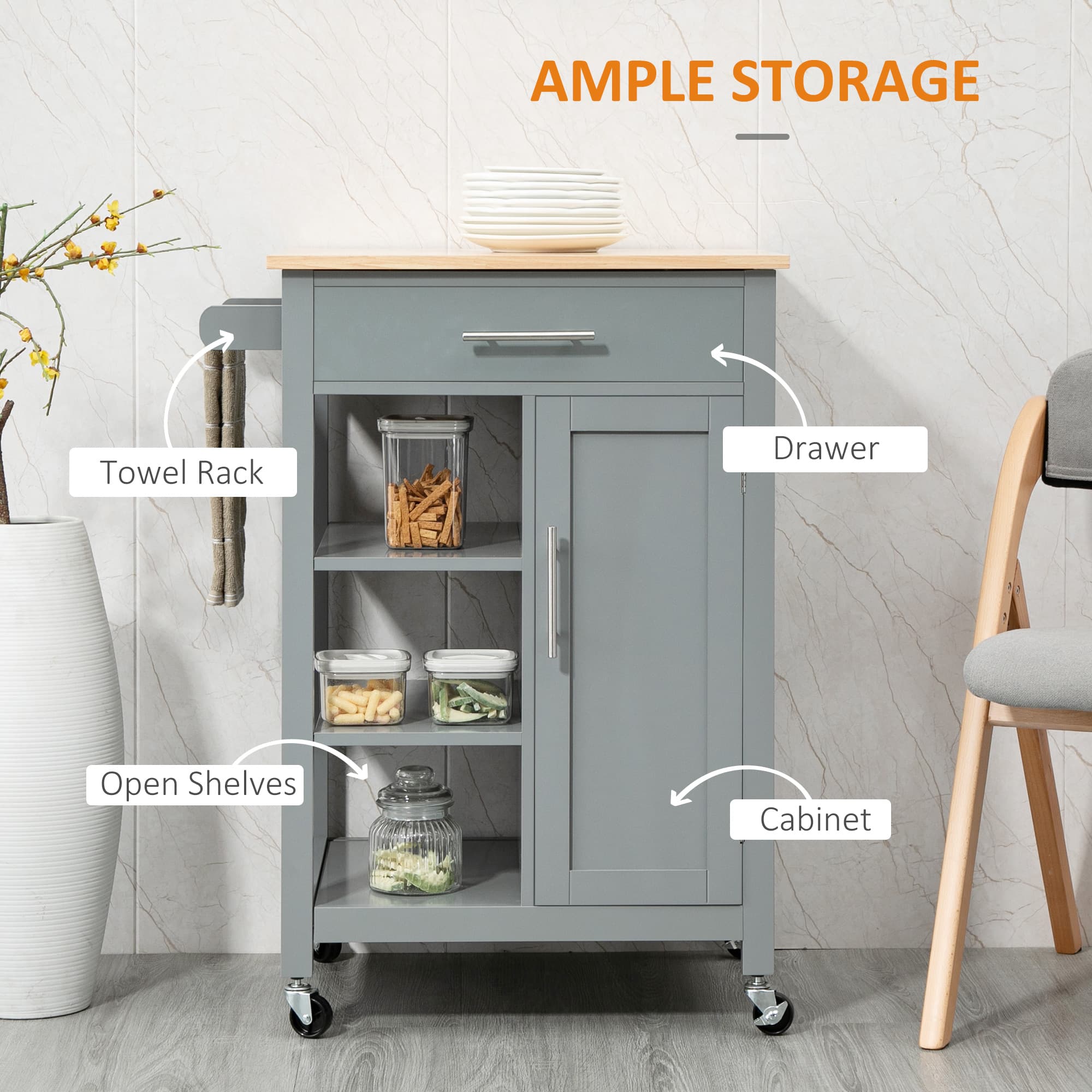 Effortless Kitchen Storage with this Premium Grey Trolley - image 4