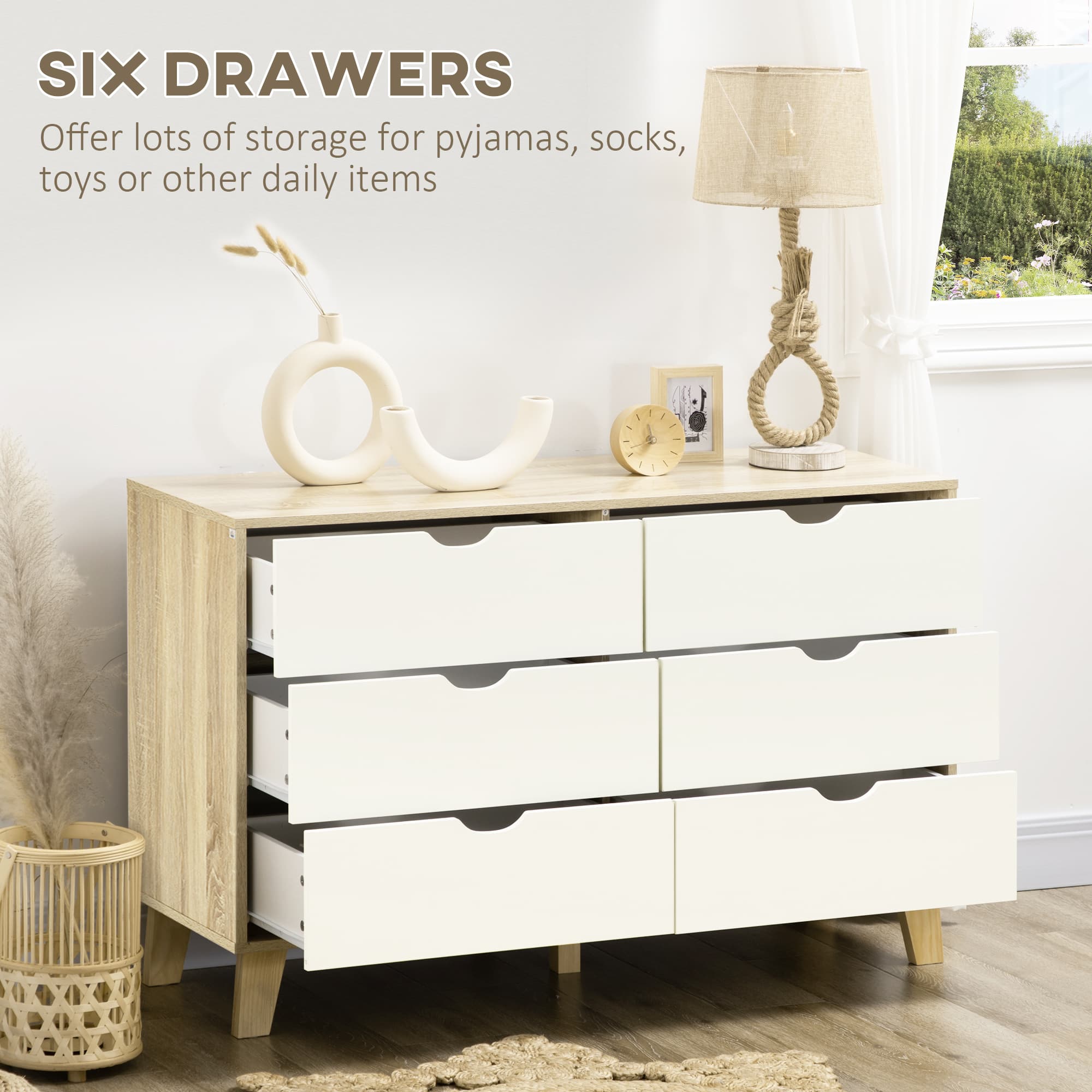 Wide 6-Drawer Chest of Drawers for Effortless Storage - image 5